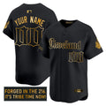 Cleveland Indians ‘Gothic Iron Edition’ Gold Vapor Premier Limited Custom Jersey