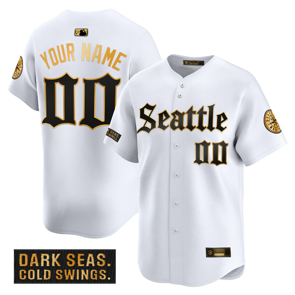 Seattle ‘Deep Sea Gothic Edition’ Gold Vapor Premier Limited Custom Jersey
