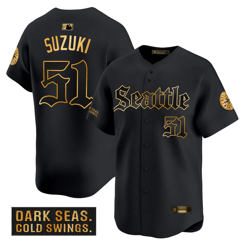 Men’s Seattle ‘Deep Sea Gothic Edition’ Gold Vapor Premier Limited Jersey
