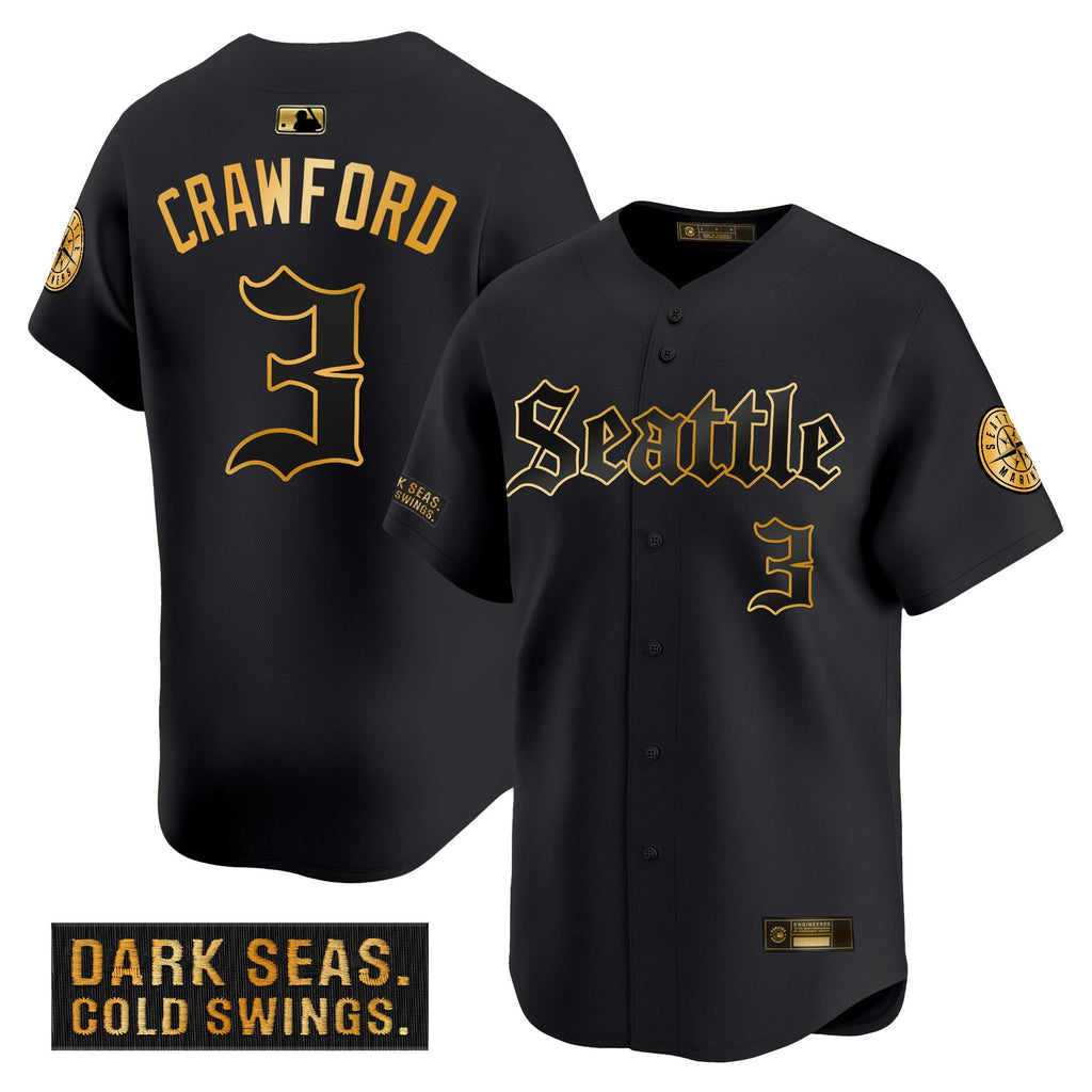 Men’s Seattle ‘Deep Sea Gothic Edition’ Gold Vapor Premier Limited Jersey