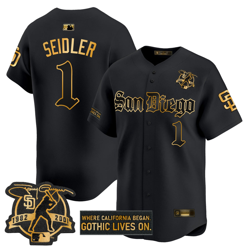 Men’s San Diego ‘Gothic Edition’ Gold Vapor Premier Limited Jersey
