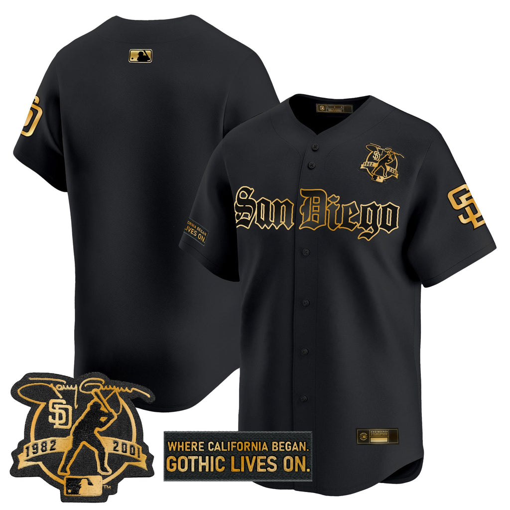 Men’s San Diego ‘Gothic Edition’ Gold Vapor Premier Limited Jersey