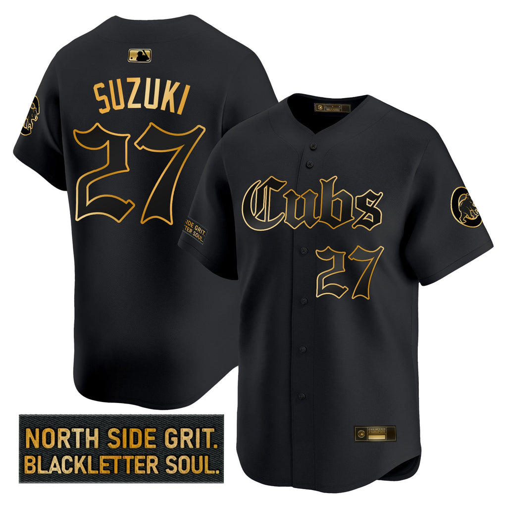 Men’s Chicago ‘Gothic North Side Edition’ Gold Vapor Premier Limited Jersey