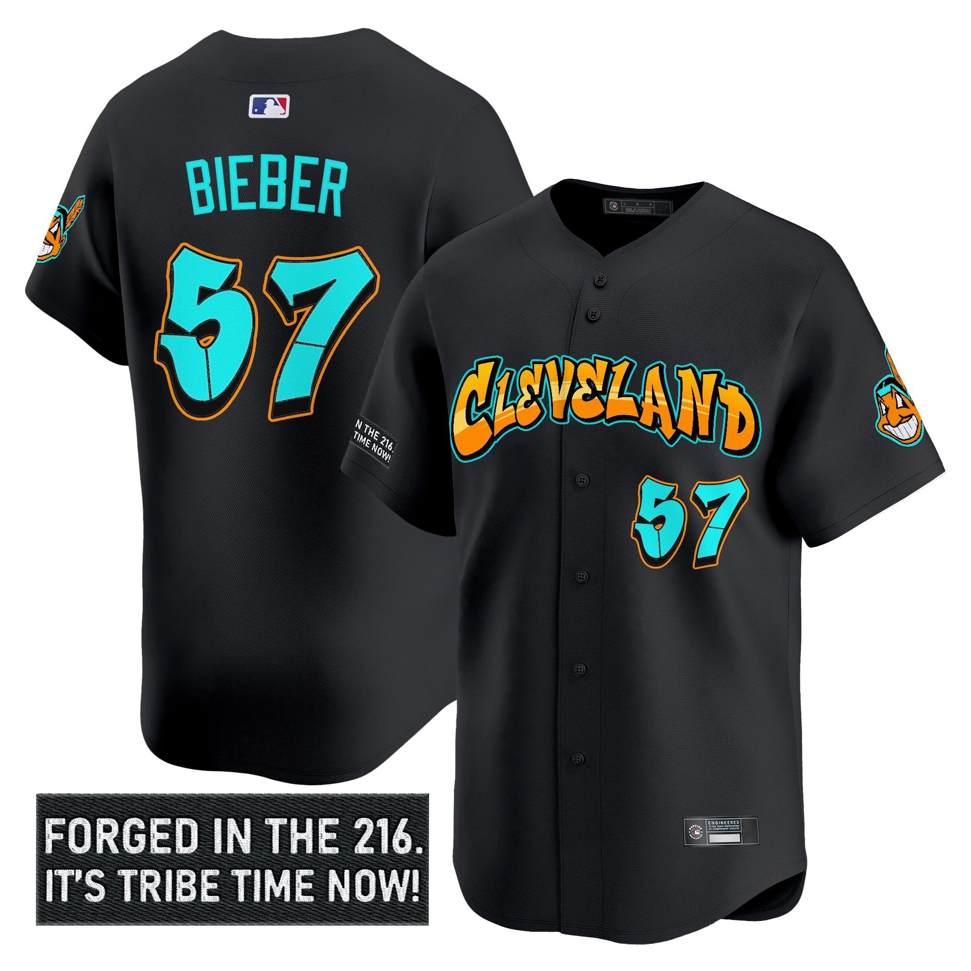 Men’s Cleveland Indians ‘Graffiti 216 Ink Edition’ Vapor Premier Limited Jersey