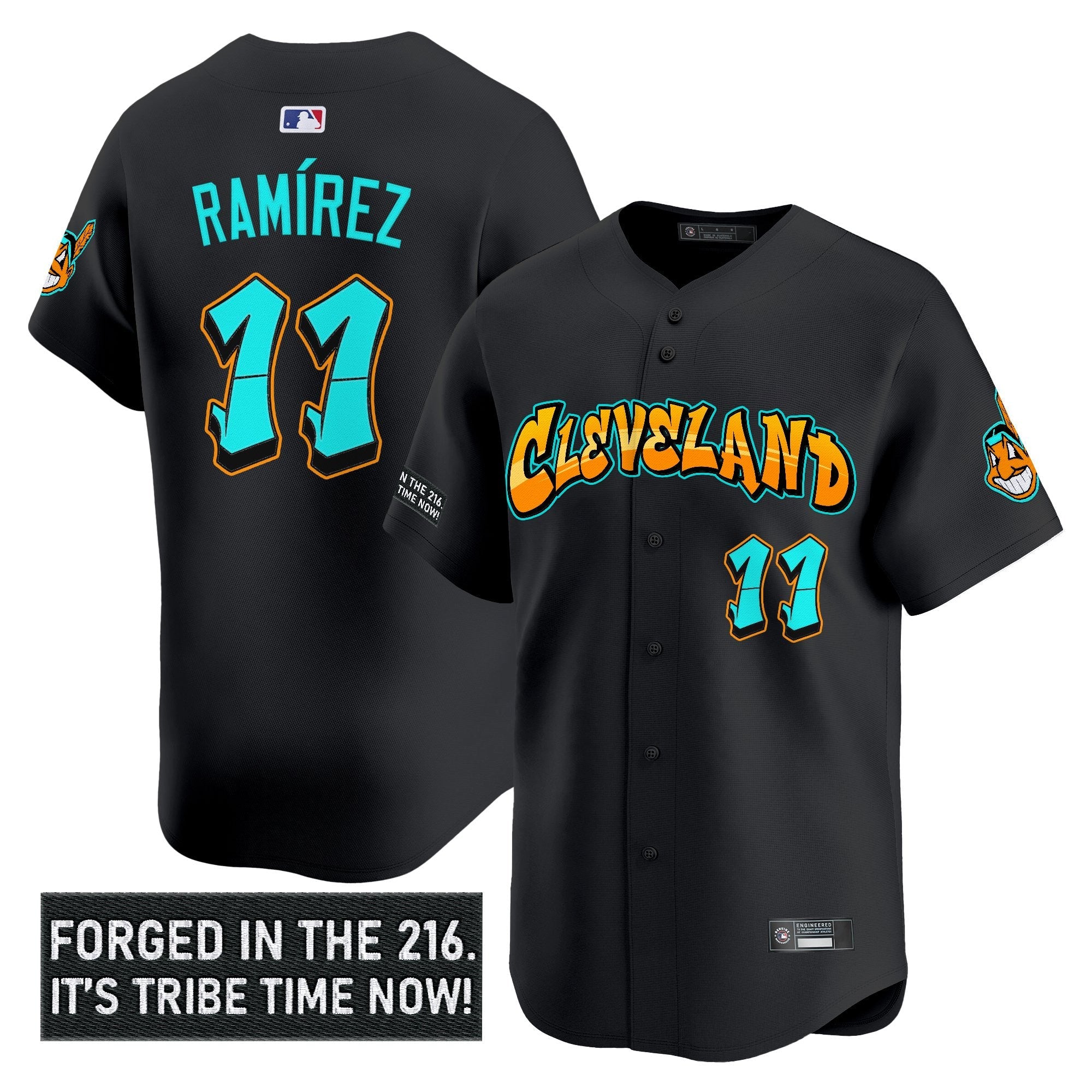 Men’s Cleveland Indians ‘Graffiti 216 Ink Edition’ Vapor Premier Limited Jersey