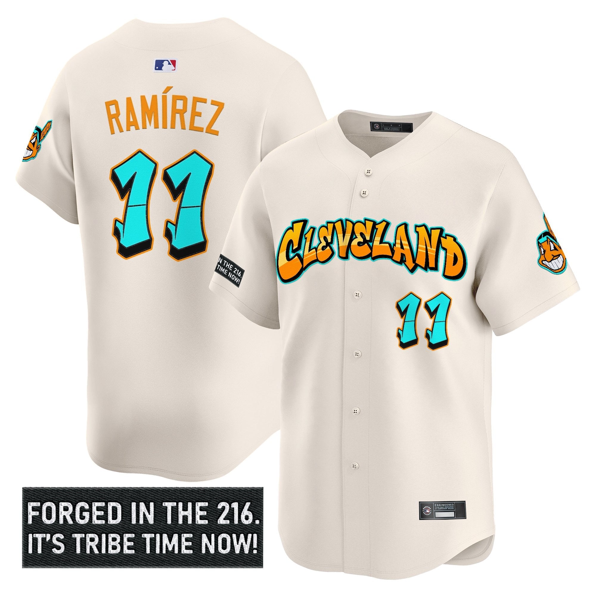 Men’s Cleveland Indians ‘Graffiti 216 Ink Edition’ Vapor Premier Limited Jersey