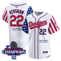 Clayton Kershaw 3000 Strikeouts 2025 White Jersey – Stitched