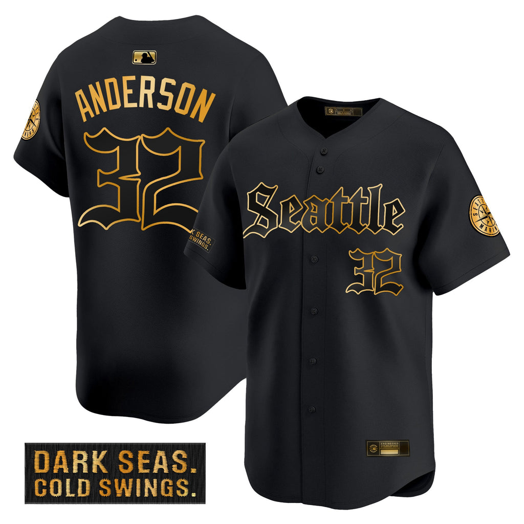 Men’s Seattle ‘Deep Sea Gothic Edition’ Gold Vapor Premier Limited Jersey