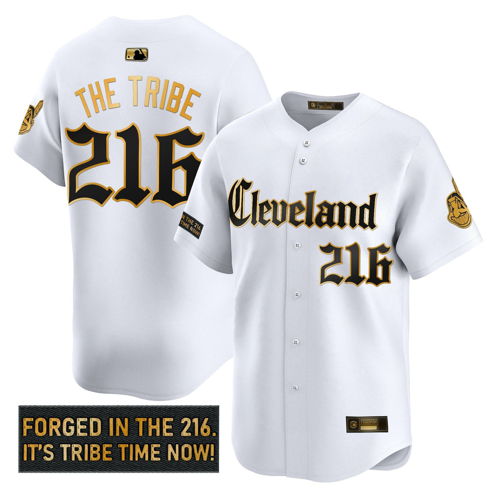 Men’s Cleveland Indians ‘Gothic Iron Edition’ Gold Vapor Premier Limited Jersey