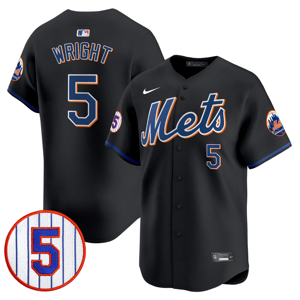 Men’s #5 David Wright Number Retirement Patch Vapor Premier Limited Jersey