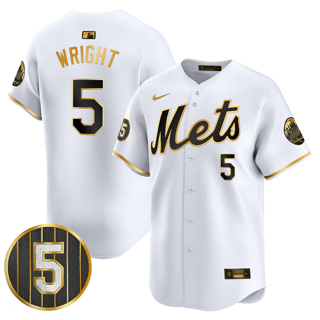 Men’s #5 David Wright Number Retirement Patch Vapor Premier Limited Jersey