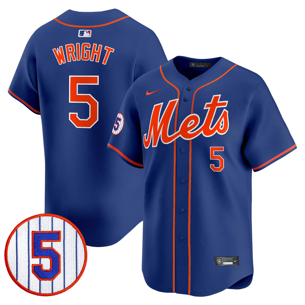 Men’s #5 David Wright Number Retirement Patch Vapor Premier Limited Jersey