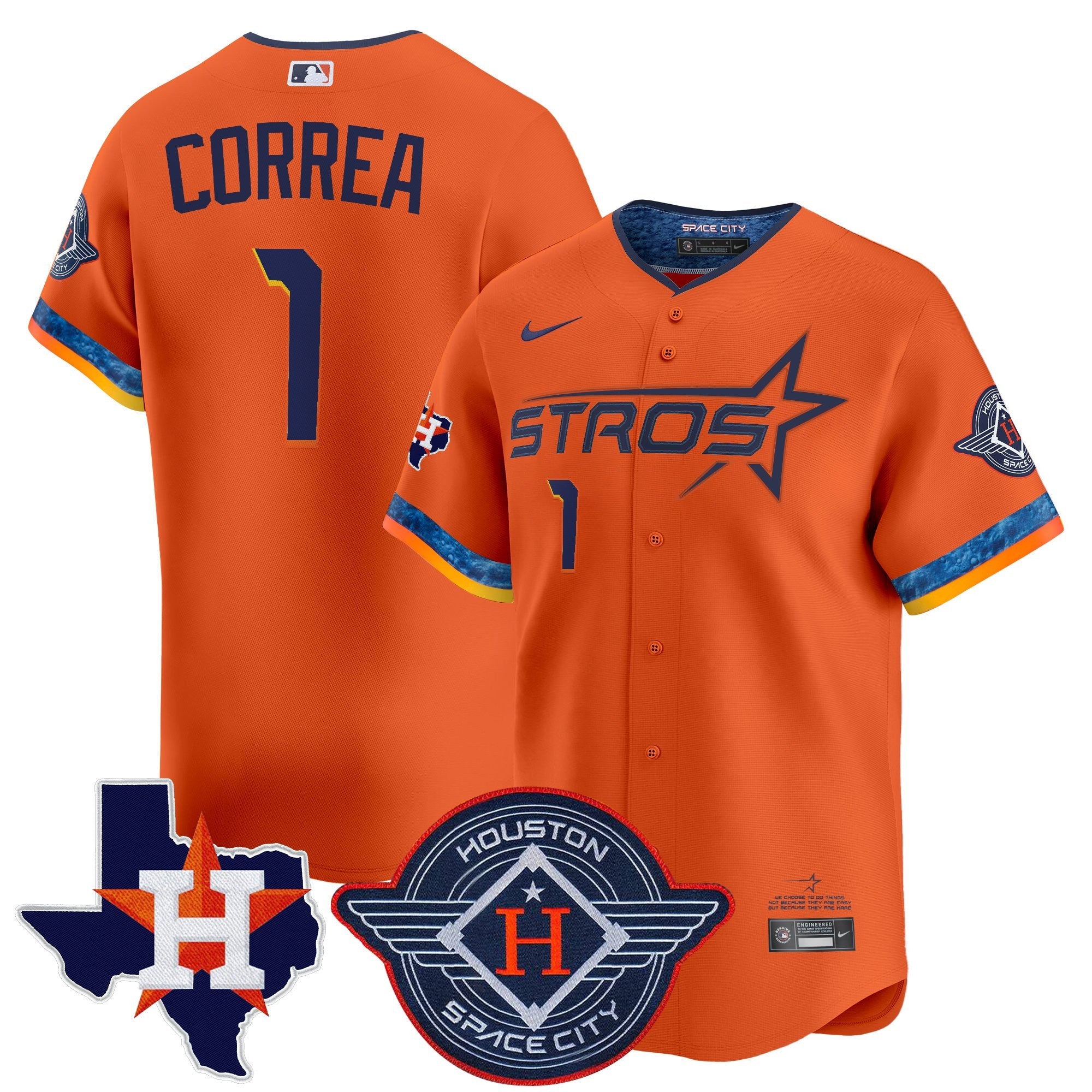 Men’s Houston 2025 City Connect Texas Patch Vapor Premier Limited Jersey