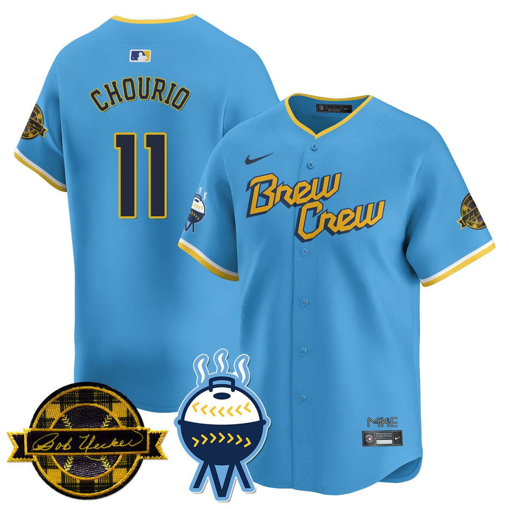 Men’s Milwaukee Bob Uecker Patch Vapor Limited Jersey