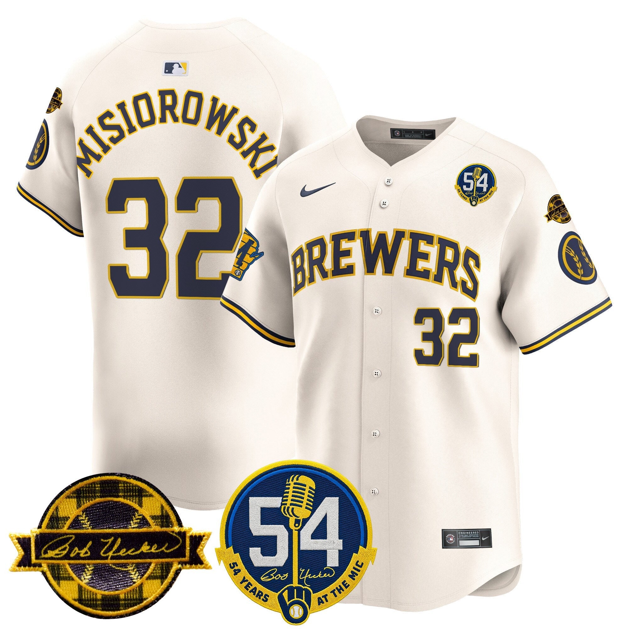 Men’s Milwaukee ‘Bob Uecker – 54 Seasons for ’ Vapor Premier Limited Jersey