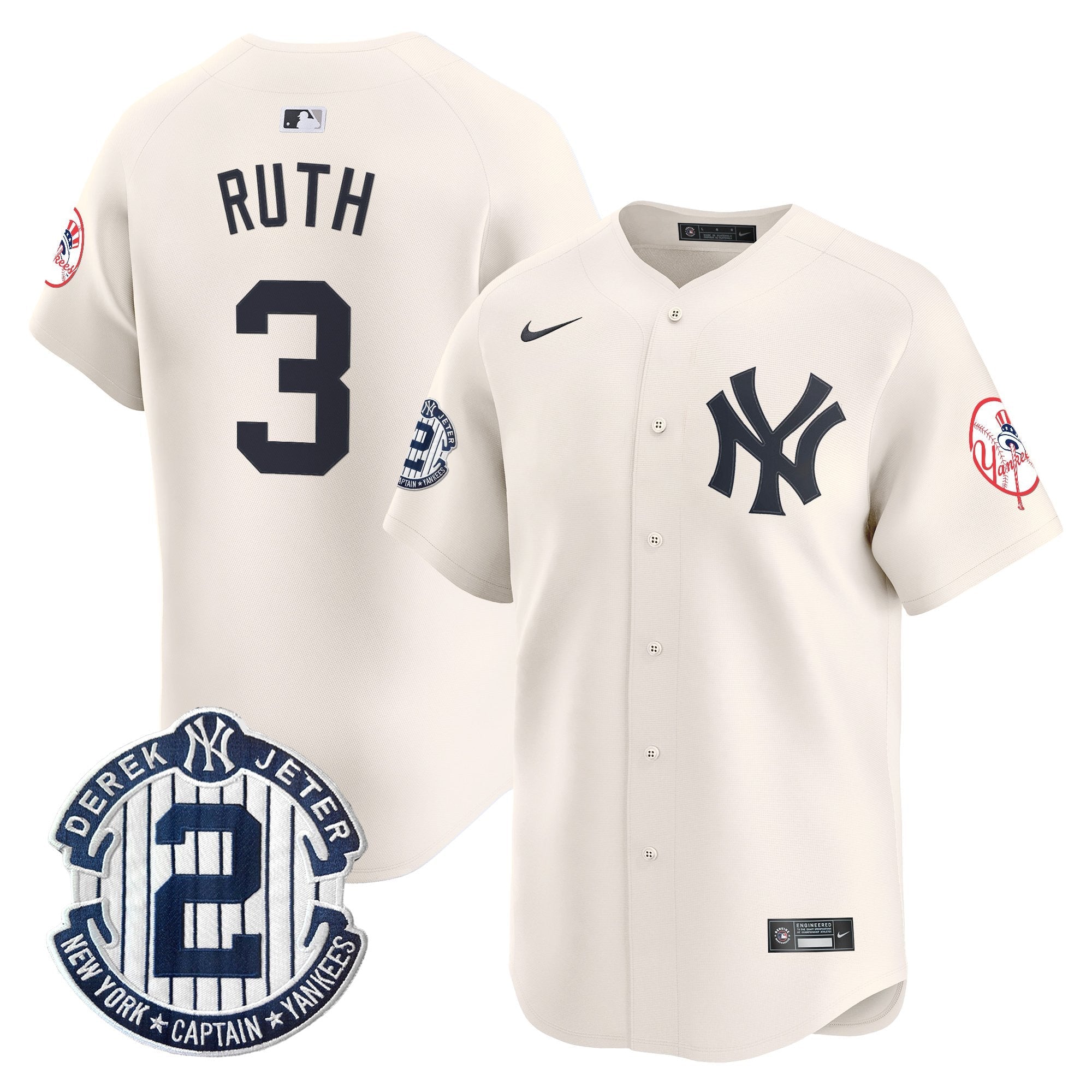 Men’s New York Throwback Vapor Premier Limited Jersey – Derek Jeter Patch