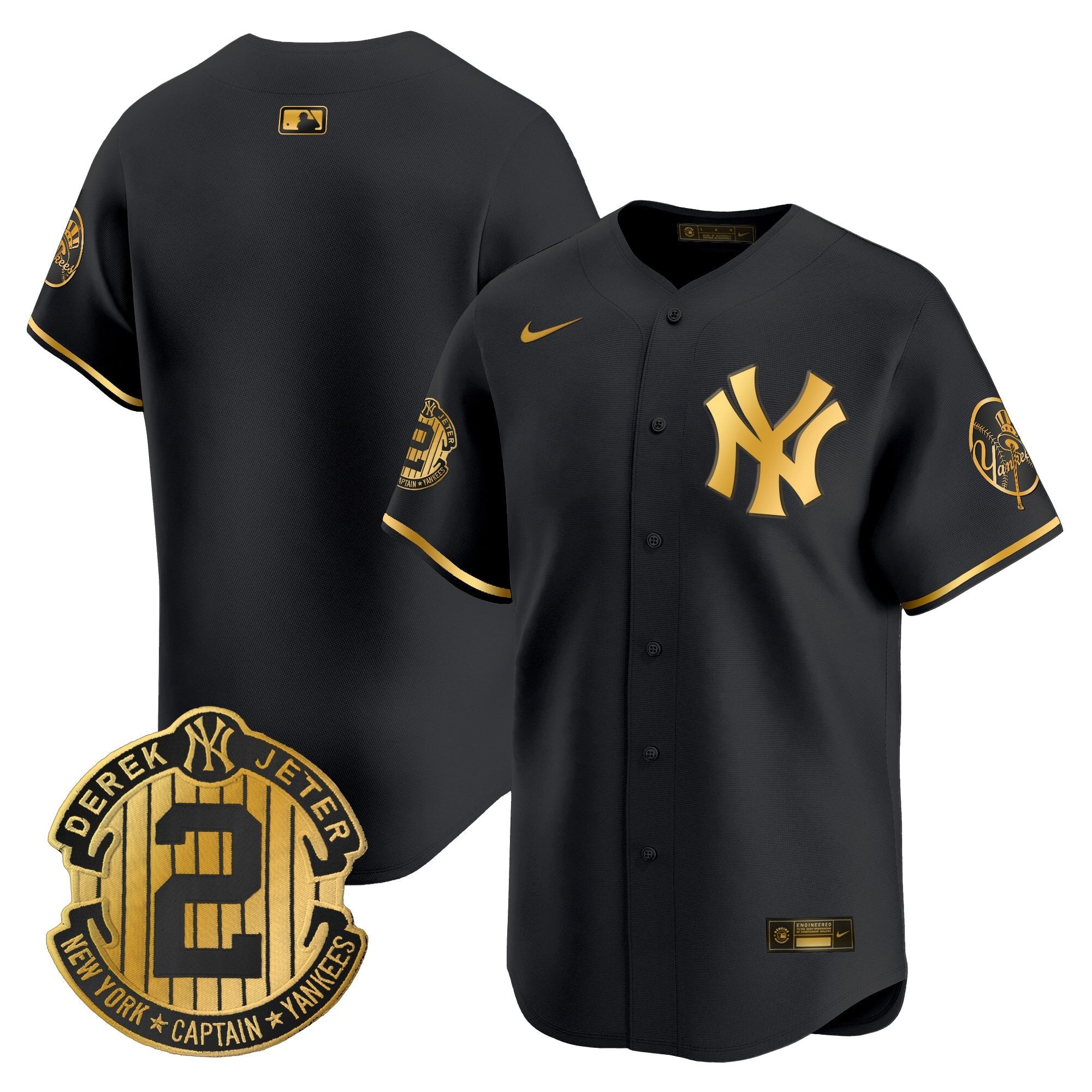 Men’s New York Throwback Vapor Premier Limited Jersey – Derek Jeter Patch