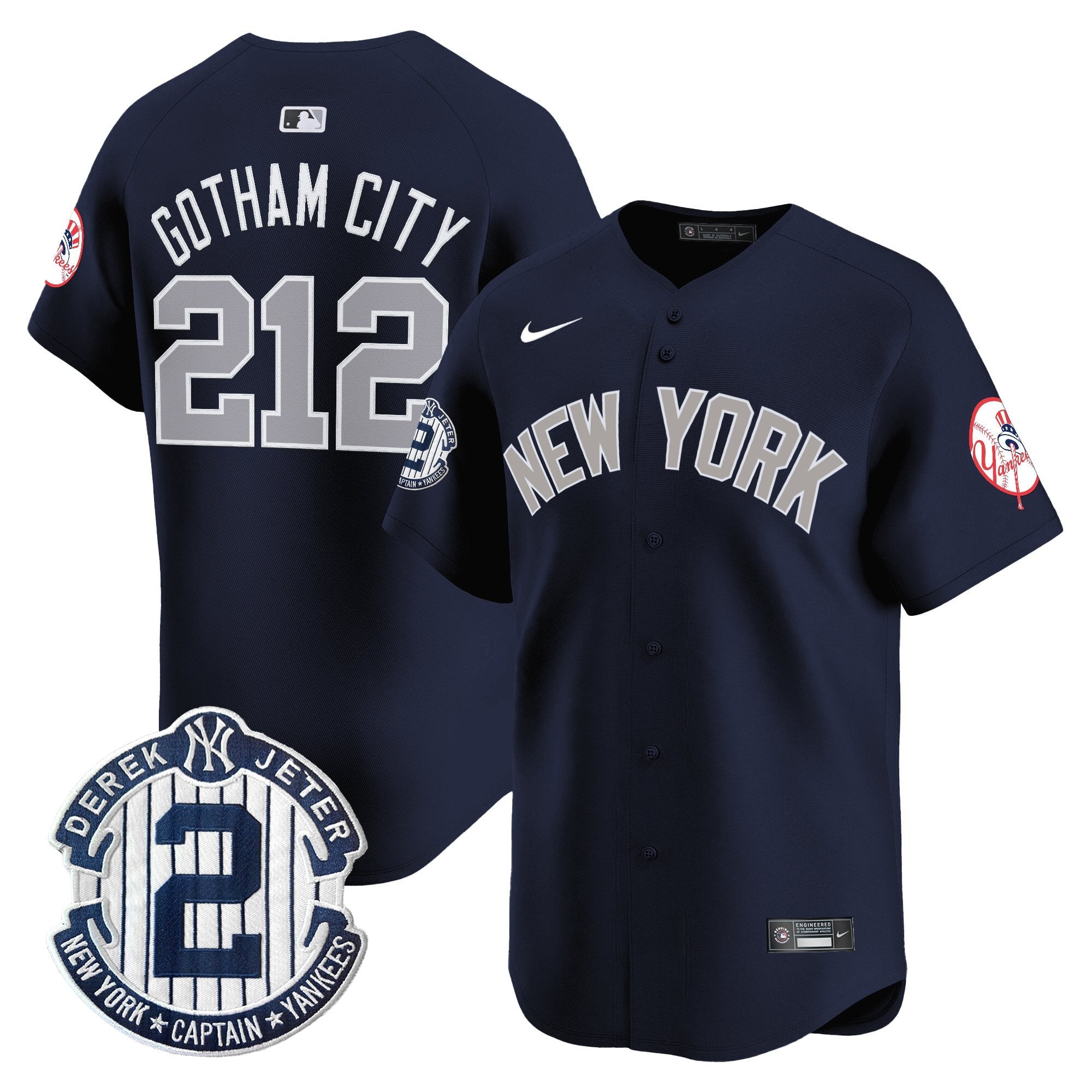 Men’s New York Throwback Vapor Premier Limited Jersey – Derek Jeter Patch