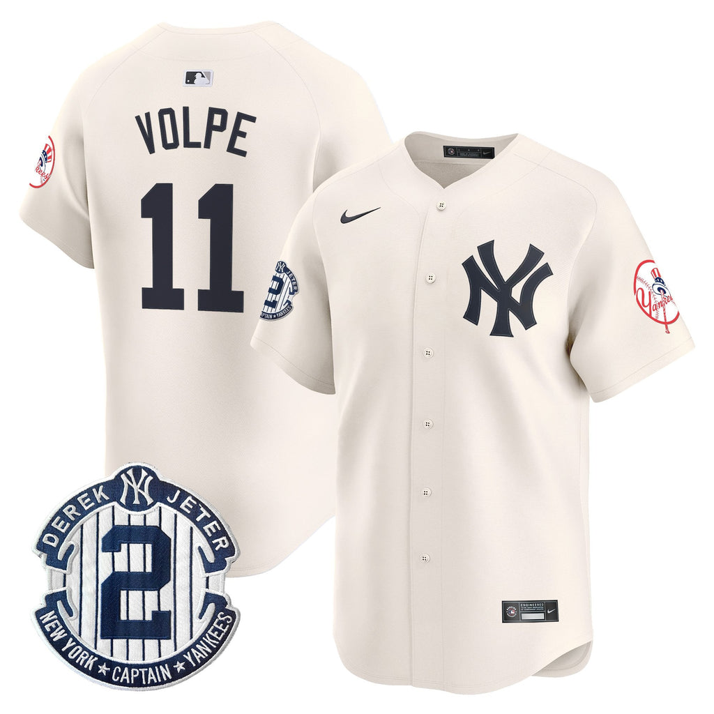 Men’s New York Throwback Vapor Premier Limited Jersey – Derek Jeter Patch