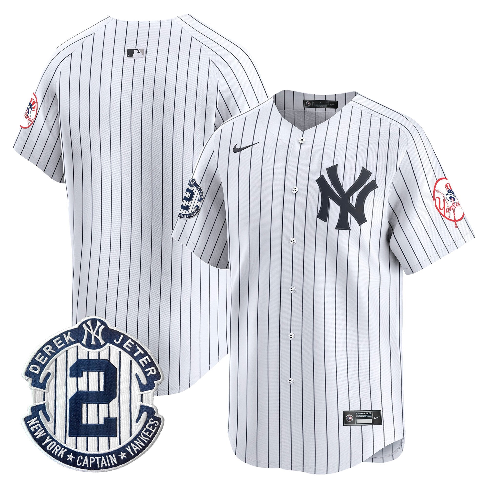 Men’s New York Throwback Vapor Premier Limited Jersey – Derek Jeter Patch