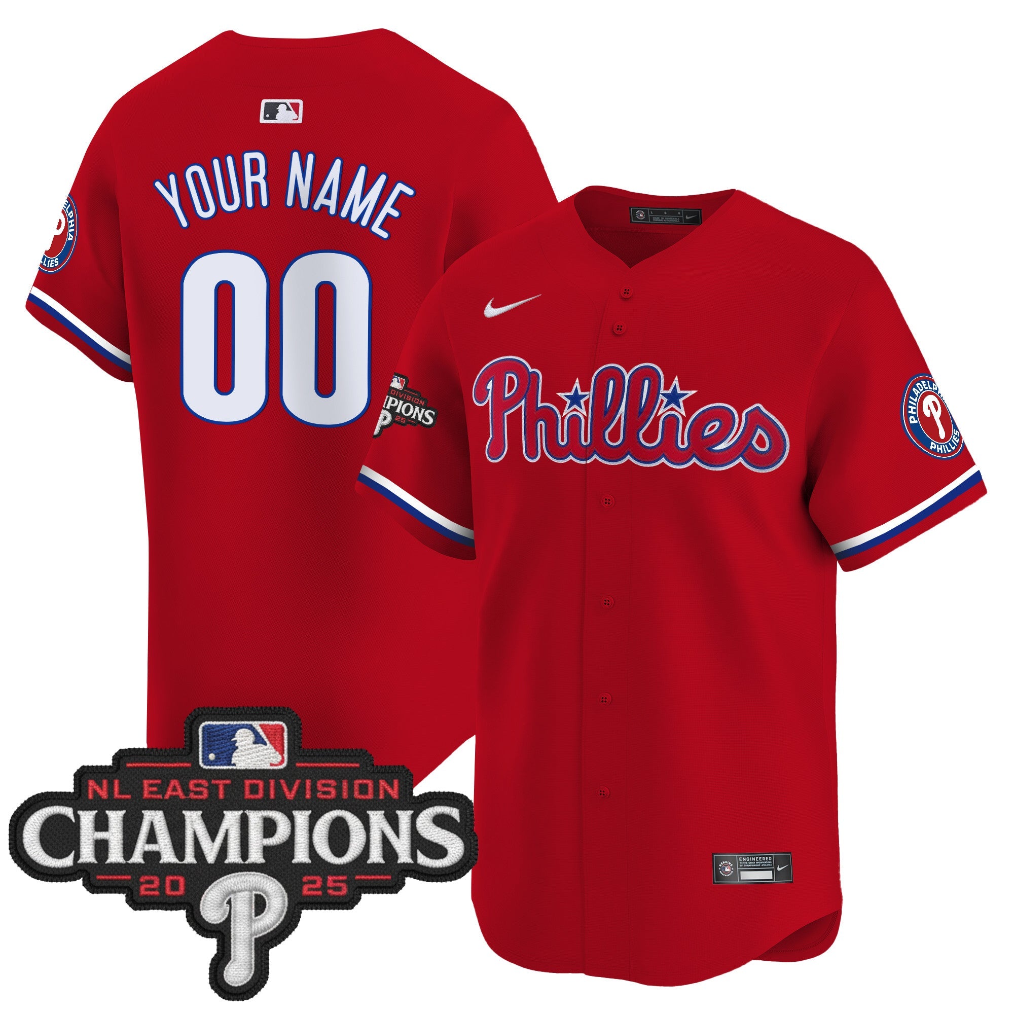 Philadelphia 2025 NL East Division Champions Patch Vapor Premier Limited Custom Jersey