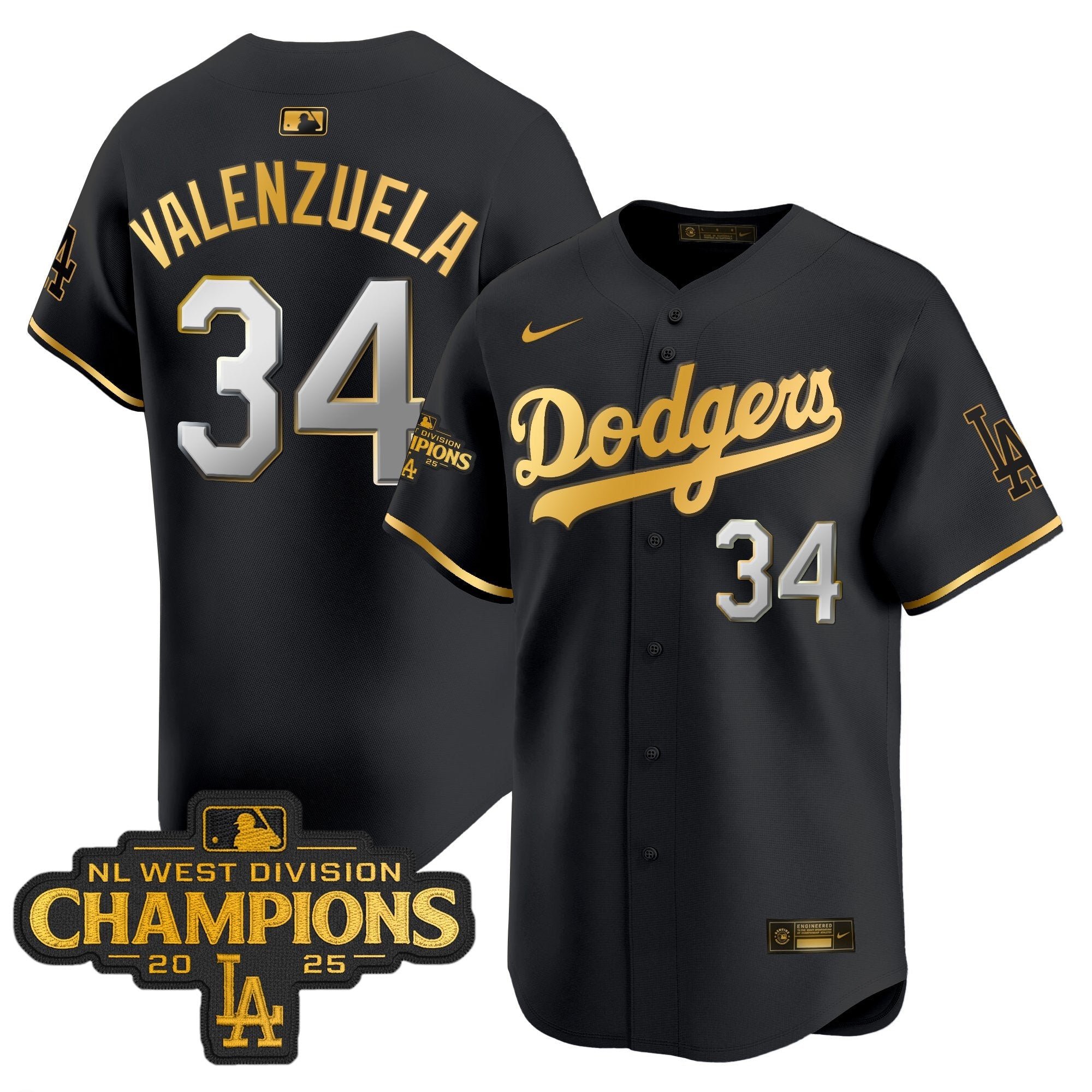 Men’s 2025 NL West Division Champions Patch Gold Trim Vapor Premier Limited Jersey