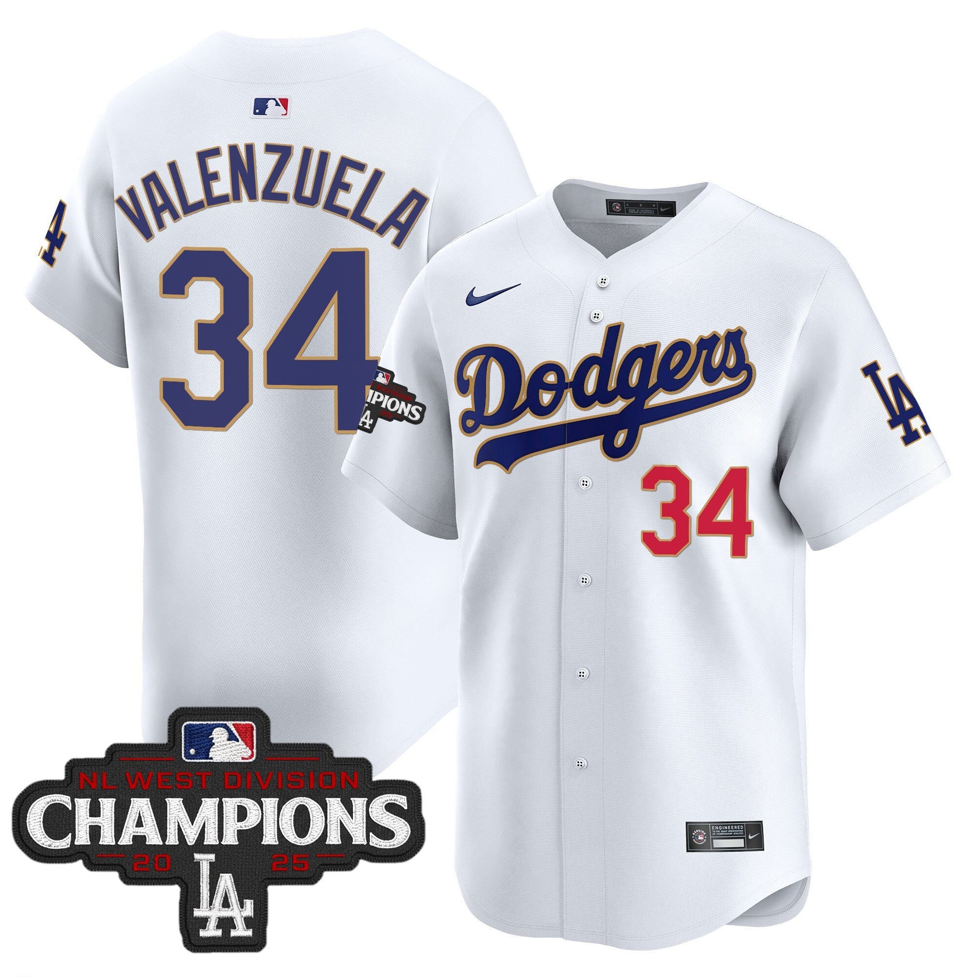Men’s 2025 NL West Division Champions Patch Gold Trim Vapor Premier Limited Jersey
