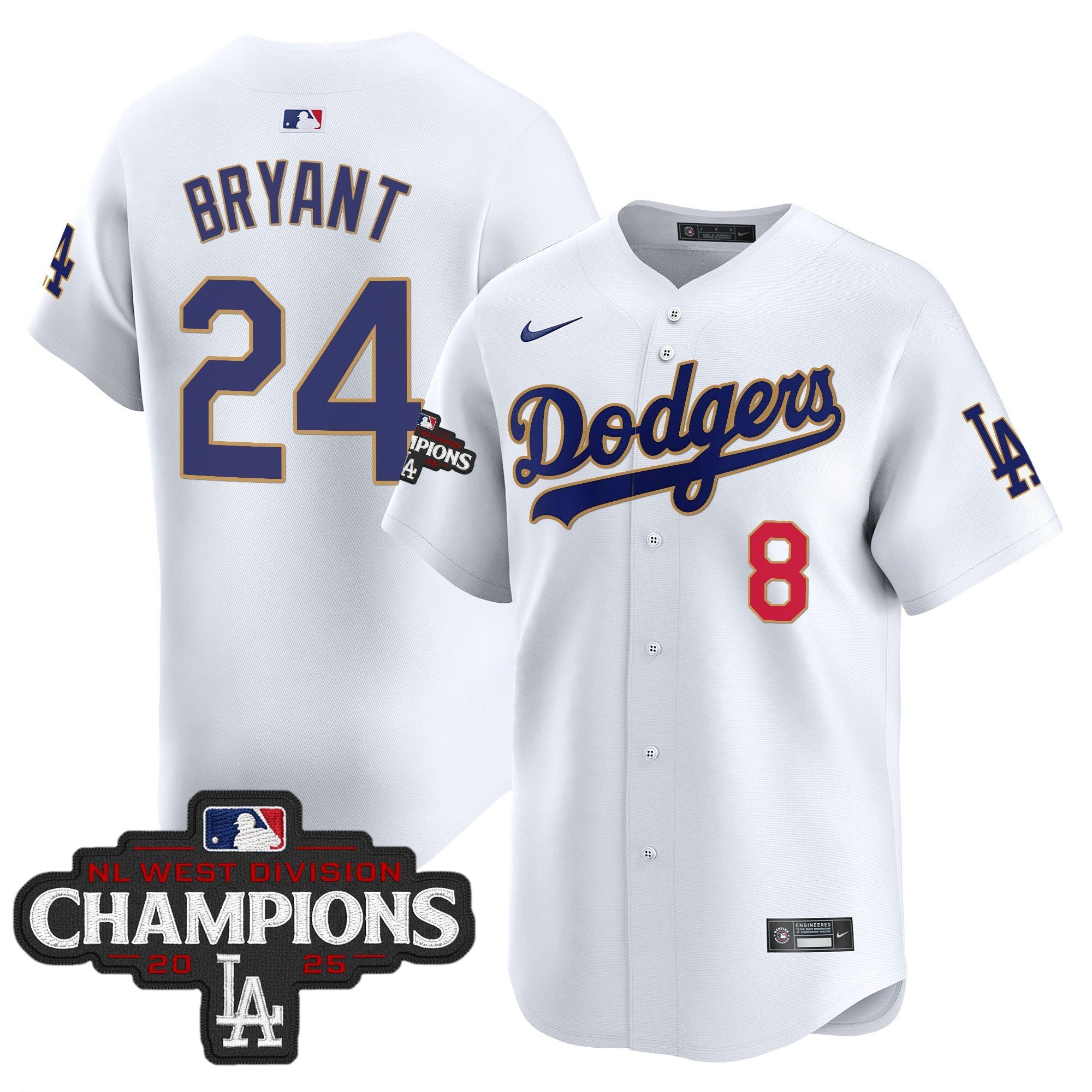 Men’s 2025 NL West Division Champions Patch Gold Trim Vapor Premier Limited Jersey