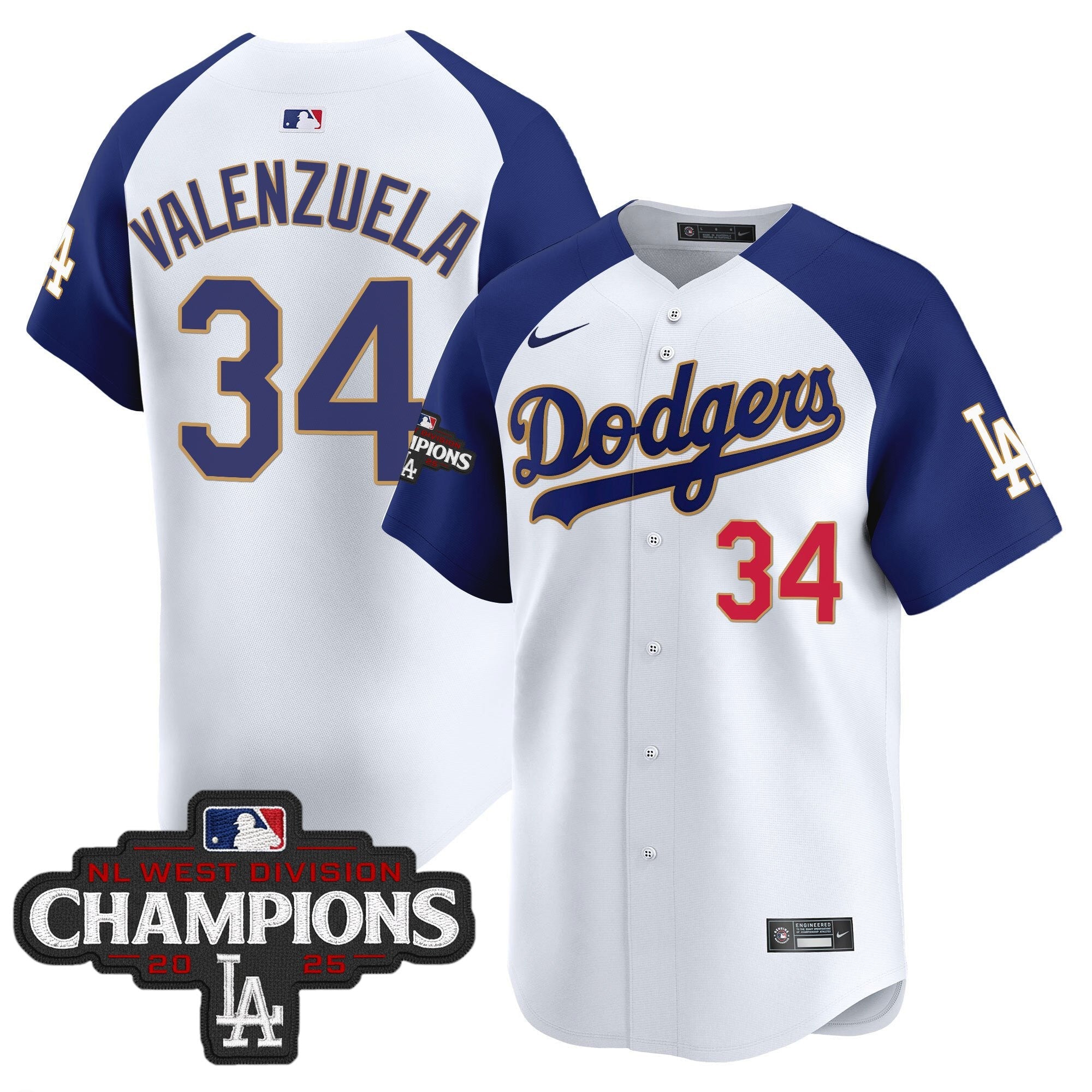 Men’s 2025 NL West Division Champions Patch Gold Trim Vapor Premier Limited Jersey