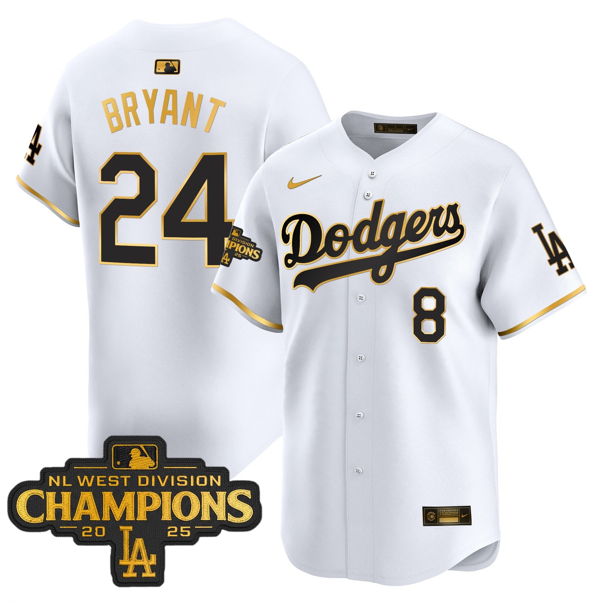 Men’s 2025 NL West Division Champions Patch Gold Trim Vapor Premier Limited Jersey
