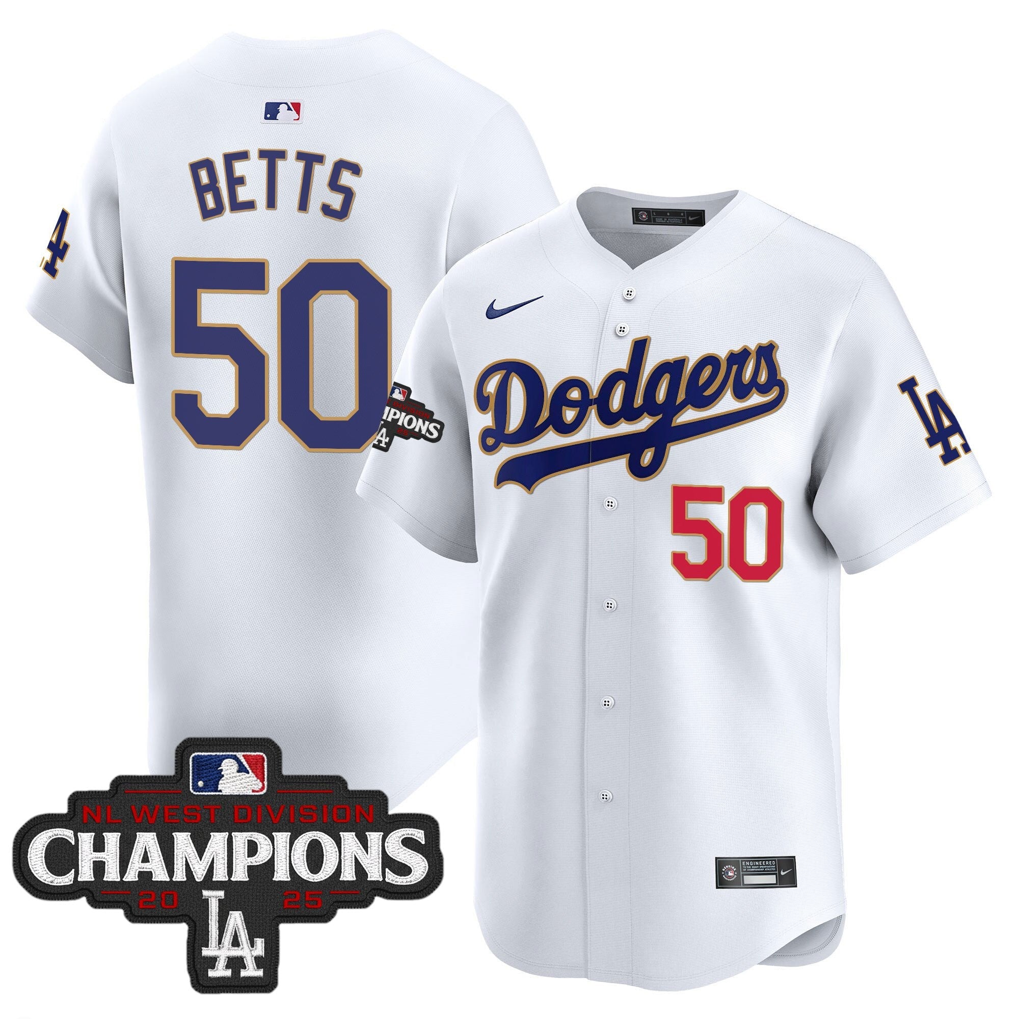 Men’s 2025 NL West Division Champions Patch Gold Trim Vapor Premier Limited Jersey