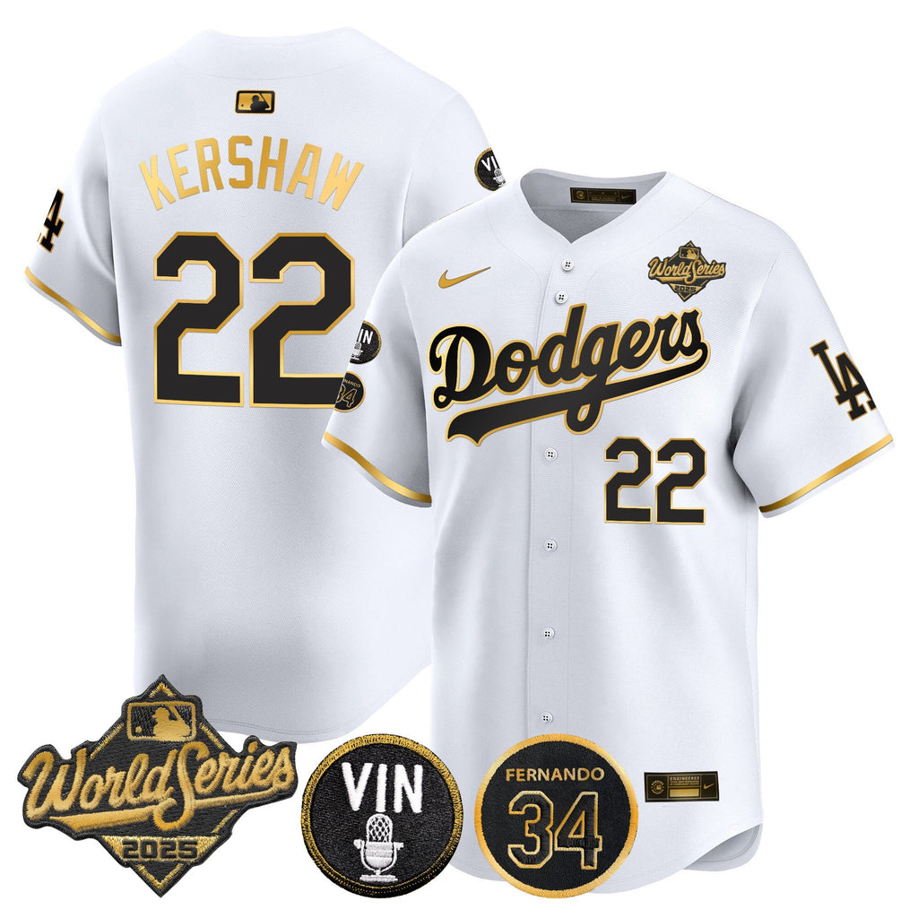 Men’s 2025 World Series Vapor Premier Limited Jersey – Vin Scully & Fernando Patch
