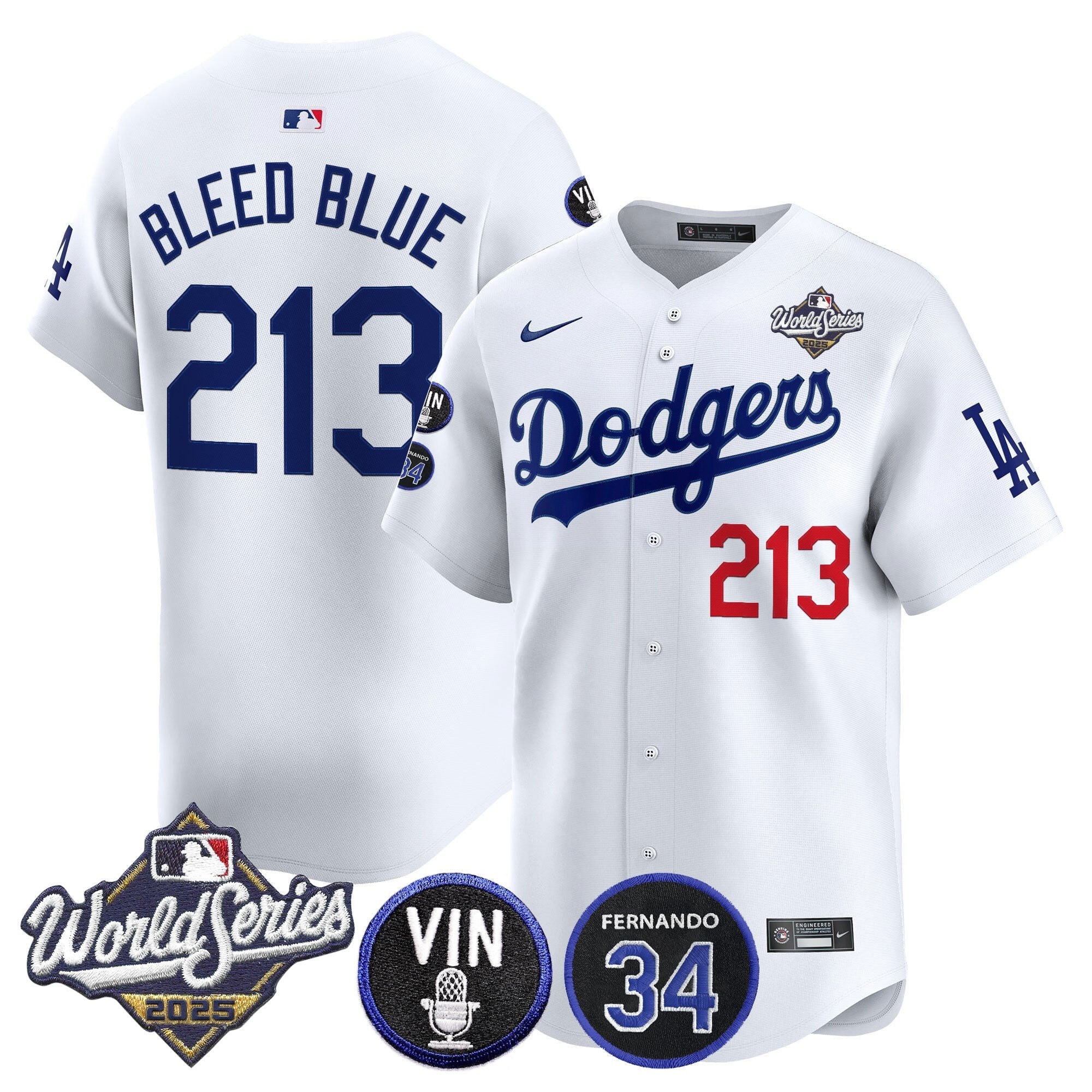 Men’s 2025 World Series Vapor Premier Limited Jersey – Vin Scully & Fernando Patch
