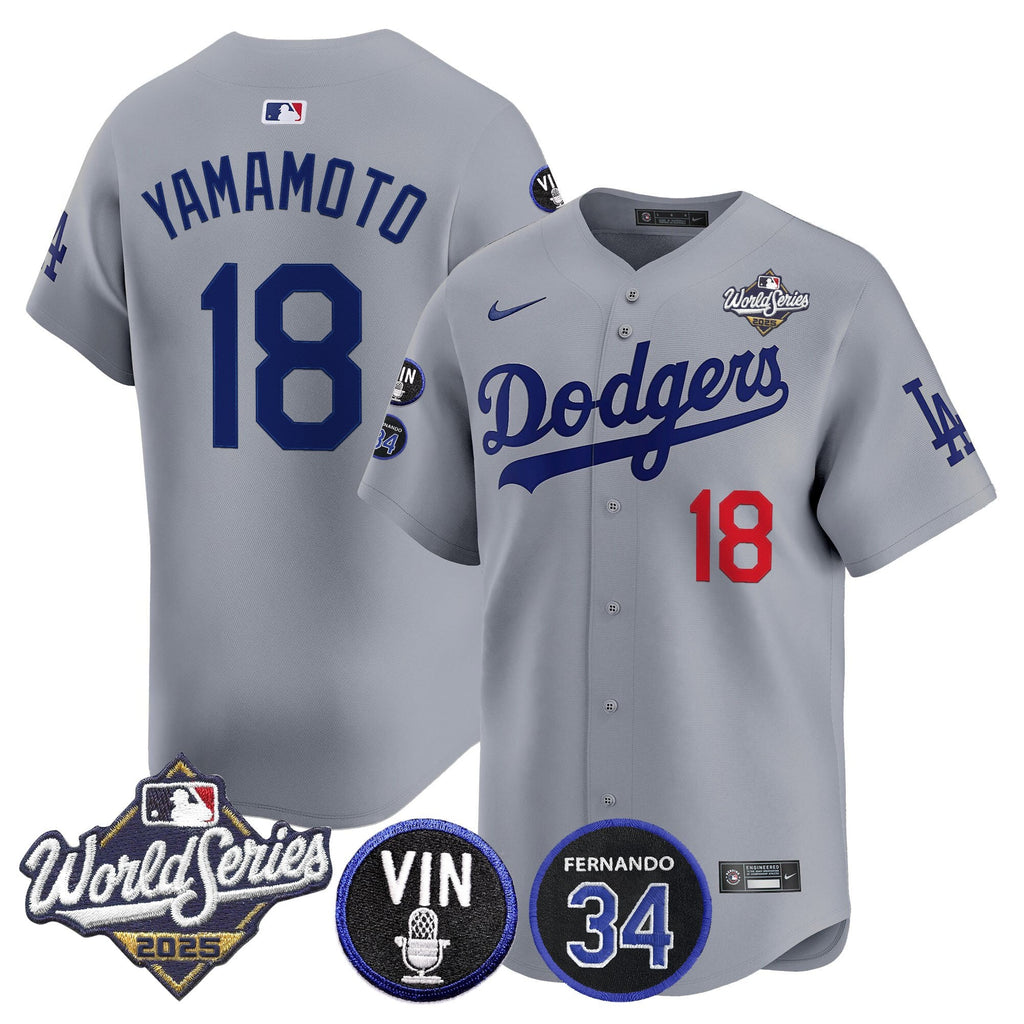 Men’s 2025 World Series Vapor Premier Limited Jersey – Vin Scully & Fernando Patch
