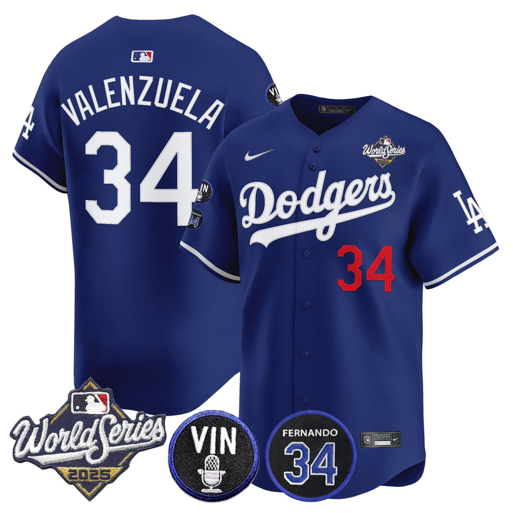 Men’s 2025 World Series Vapor Premier Limited Jersey – Vin Scully & Fernando Patch