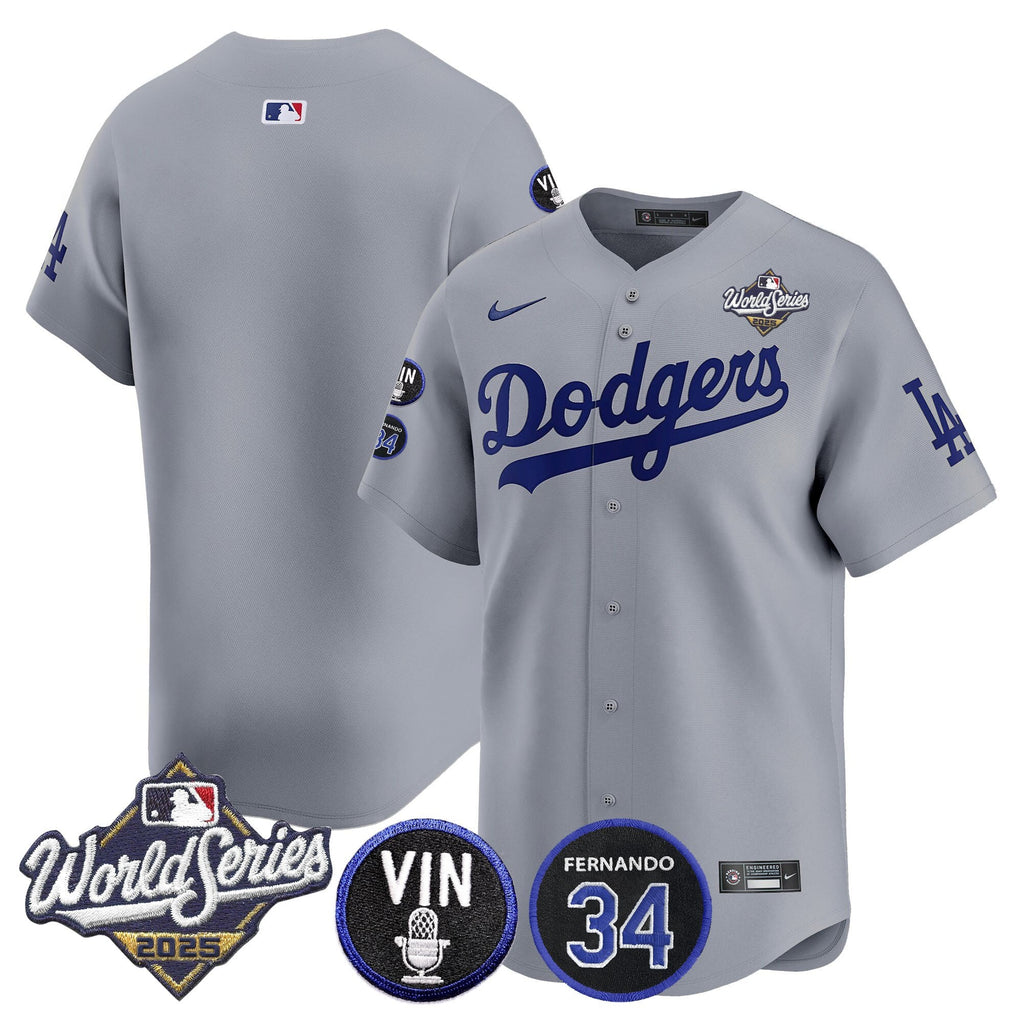 Men’s 2025 World Series Vapor Premier Limited Jersey – Vin Scully & Fernando Patch