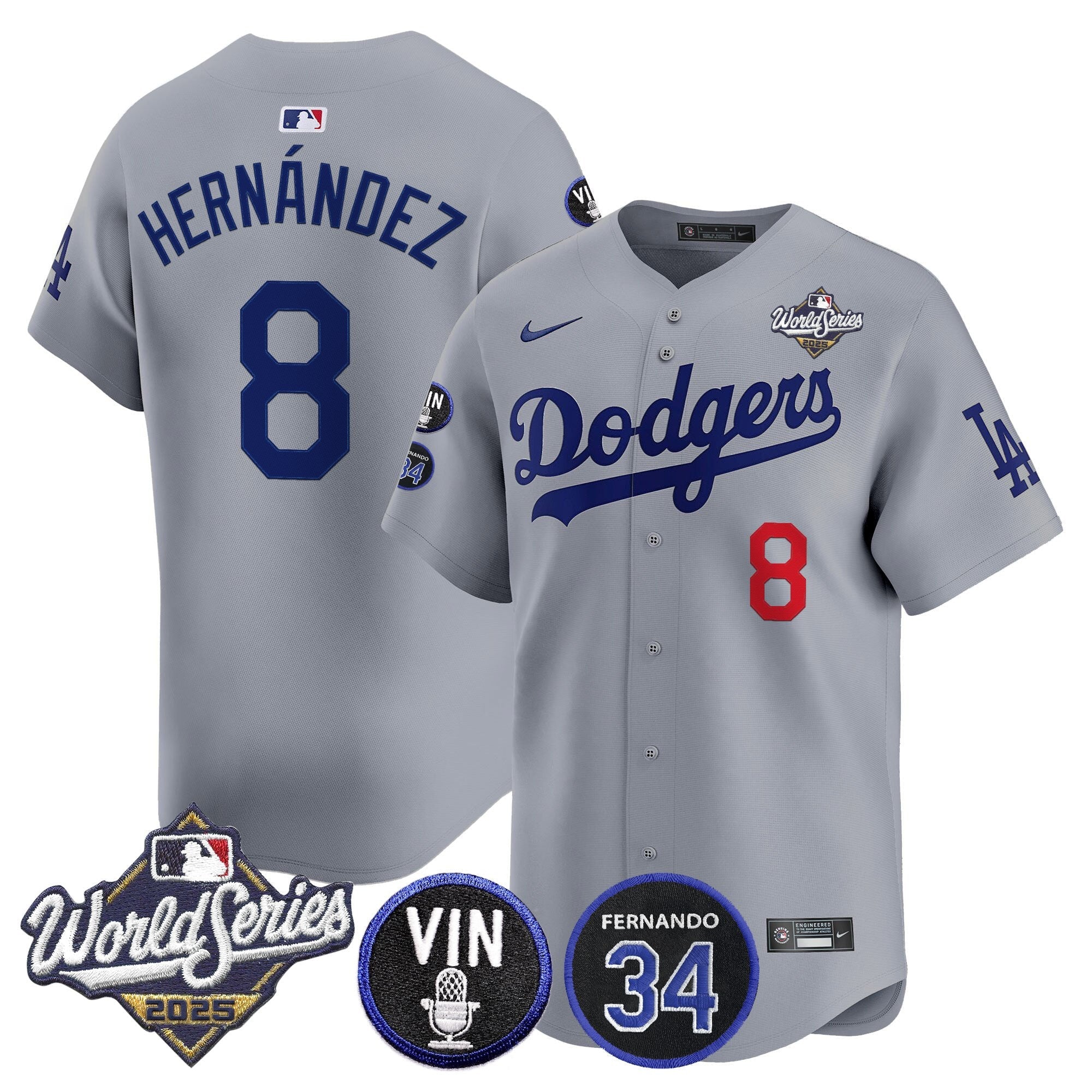 Men’s 2025 World Series Vapor Premier Limited Jersey – Vin Scully & Fernando Patch