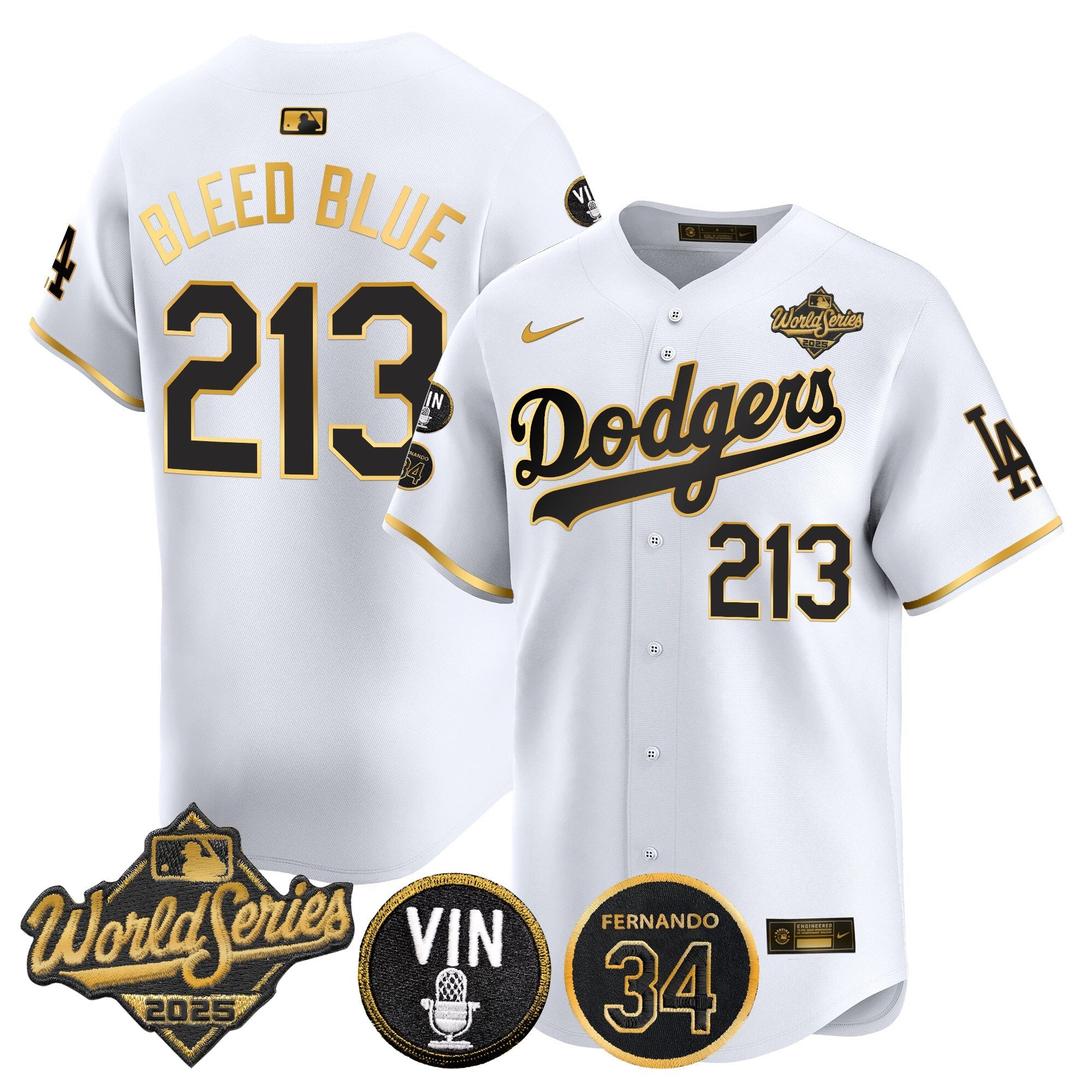 Men’s 2025 World Series Vapor Premier Limited Jersey – Vin Scully & Fernando Patch
