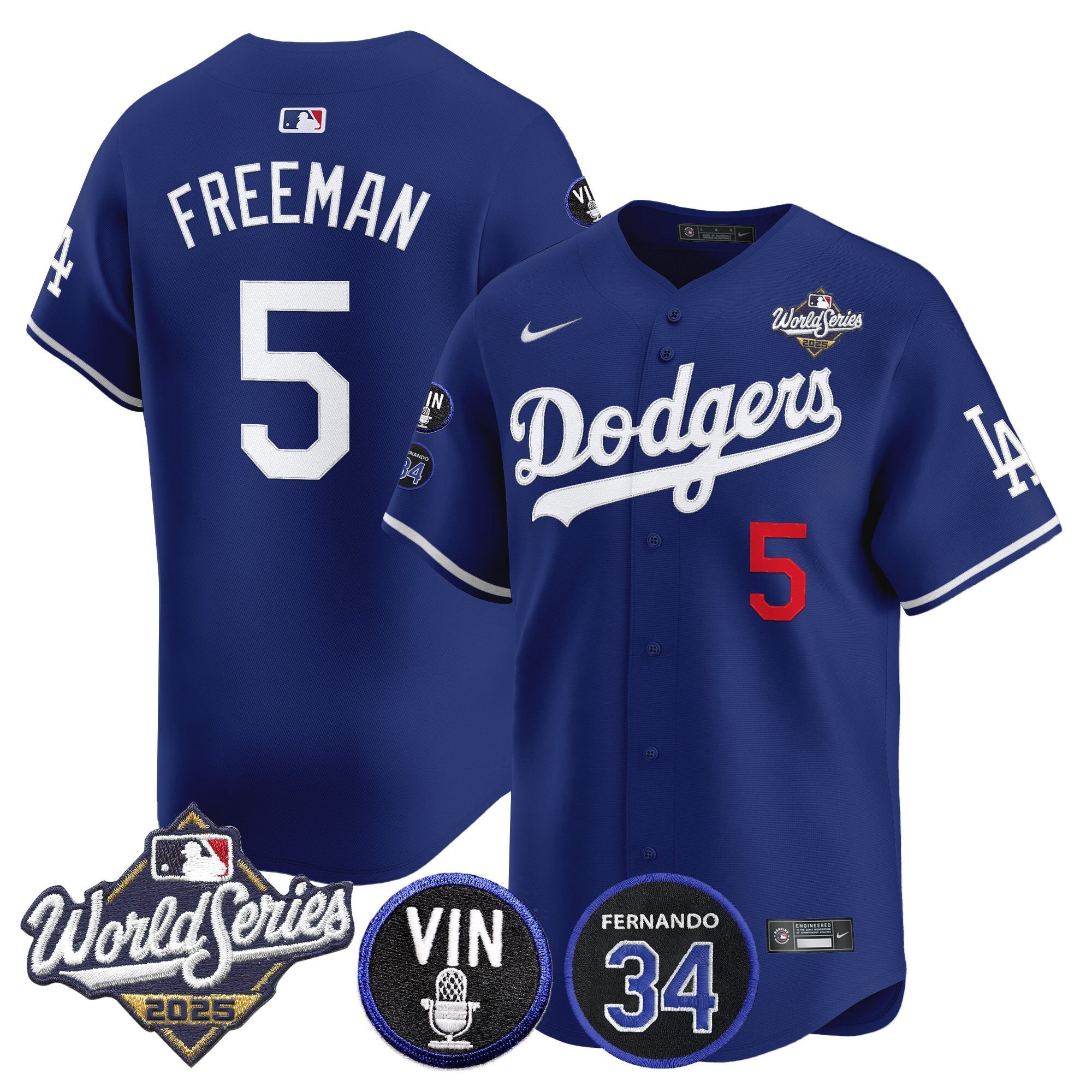 Men’s 2025 World Series Vapor Premier Limited Jersey – Vin Scully & Fernando Patch