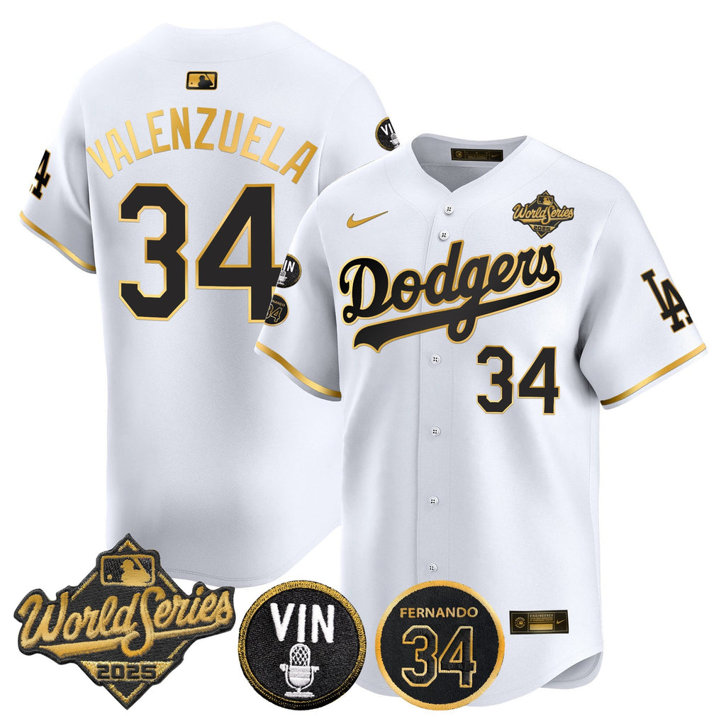 Men’s 2025 World Series Vapor Premier Limited Jersey – Vin Scully & Fernando Patch