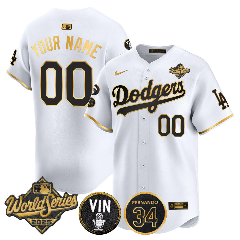 2025 World Series Vapor Premier Limited Custom Jersey – Vin Scully & Fernando Patch
