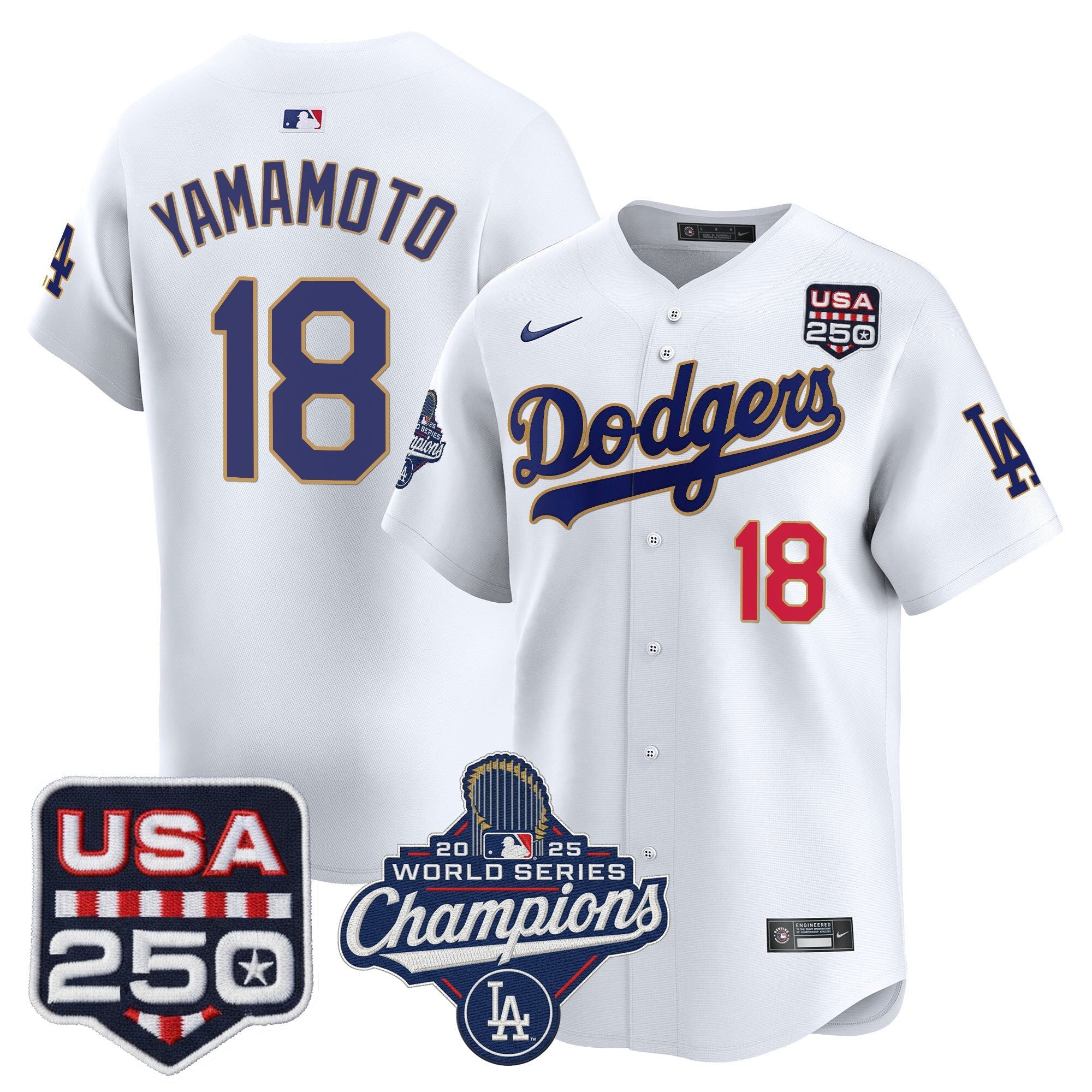 Men’s 2025 World Series Champions & 250America Patch Vapor Premier Limited Jersey