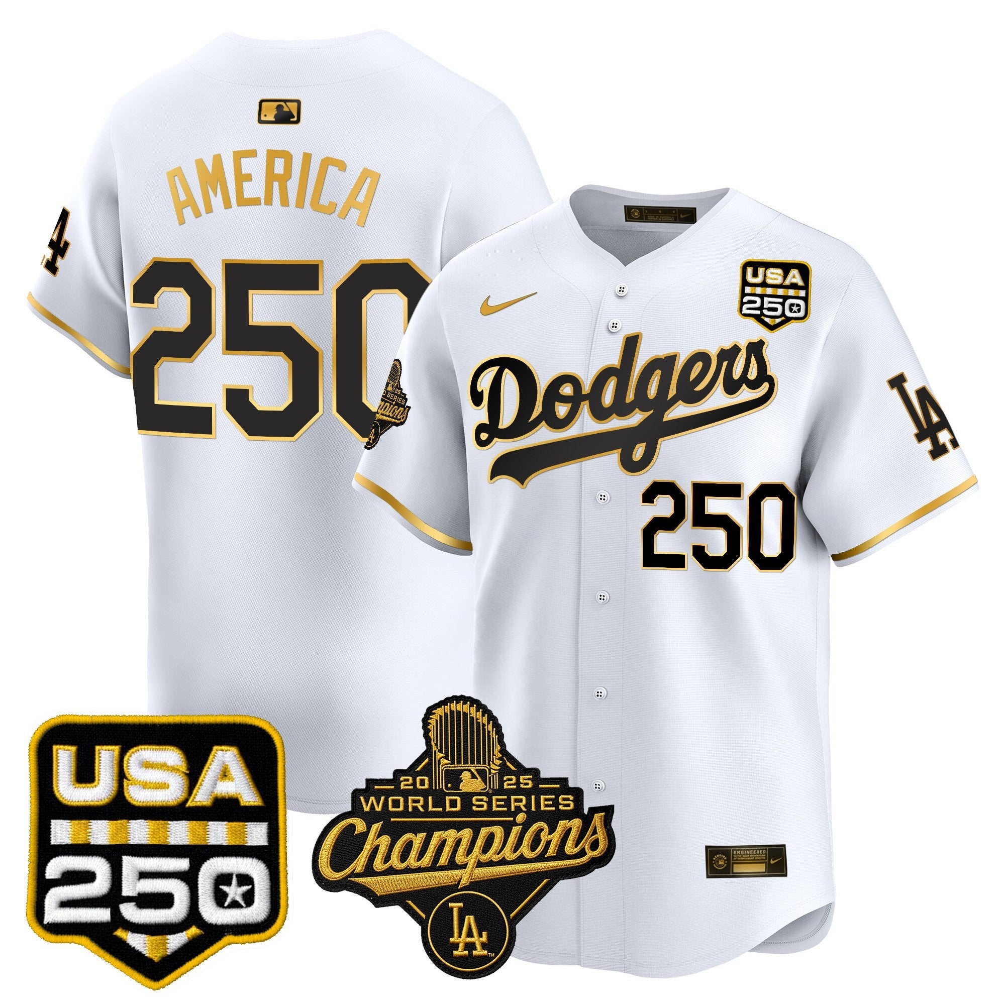 Men’s 2025 World Series Champions & 250America Patch Vapor Premier Limited Jersey