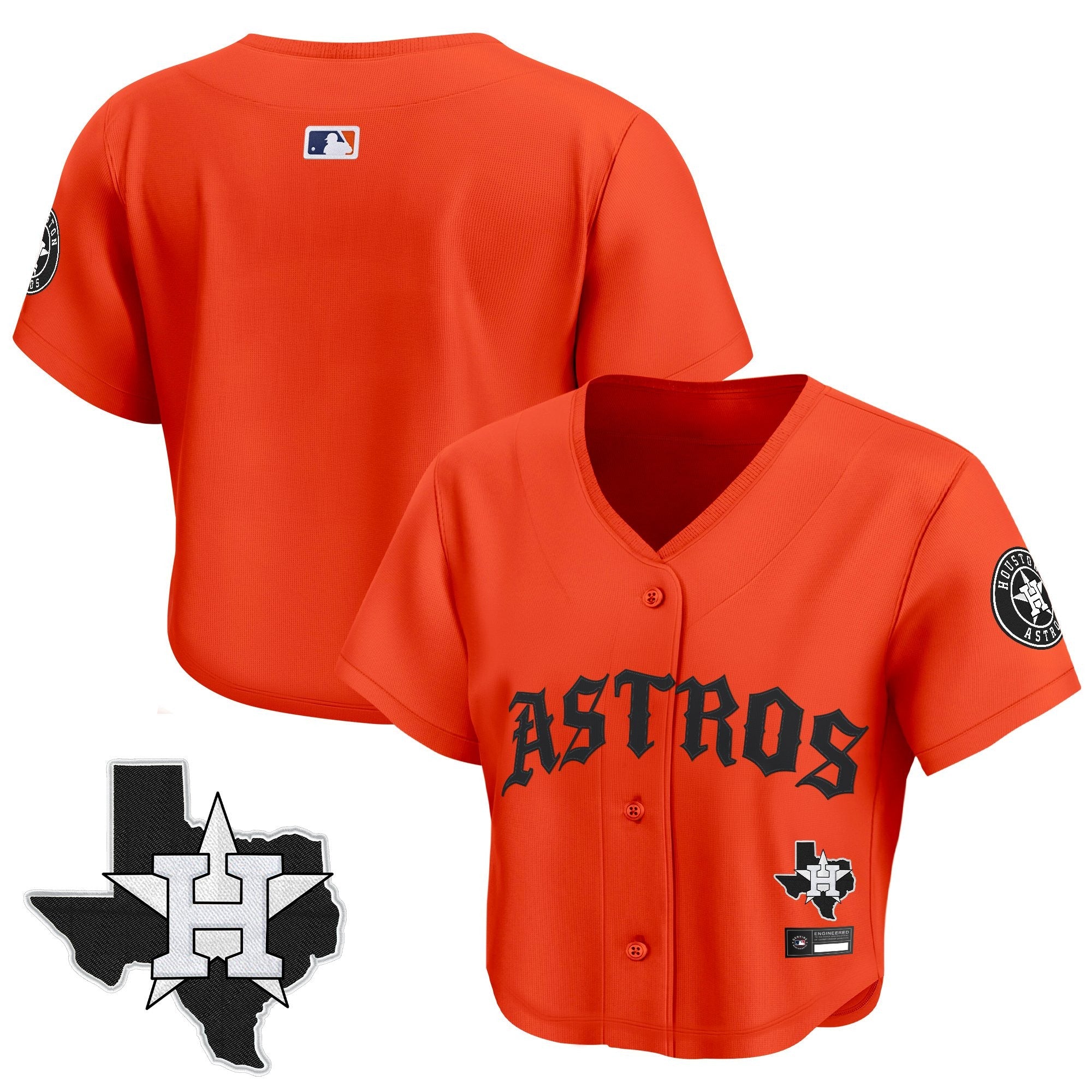 Women’s ‘Old English Edition’ Crop Top Baseball Jersey