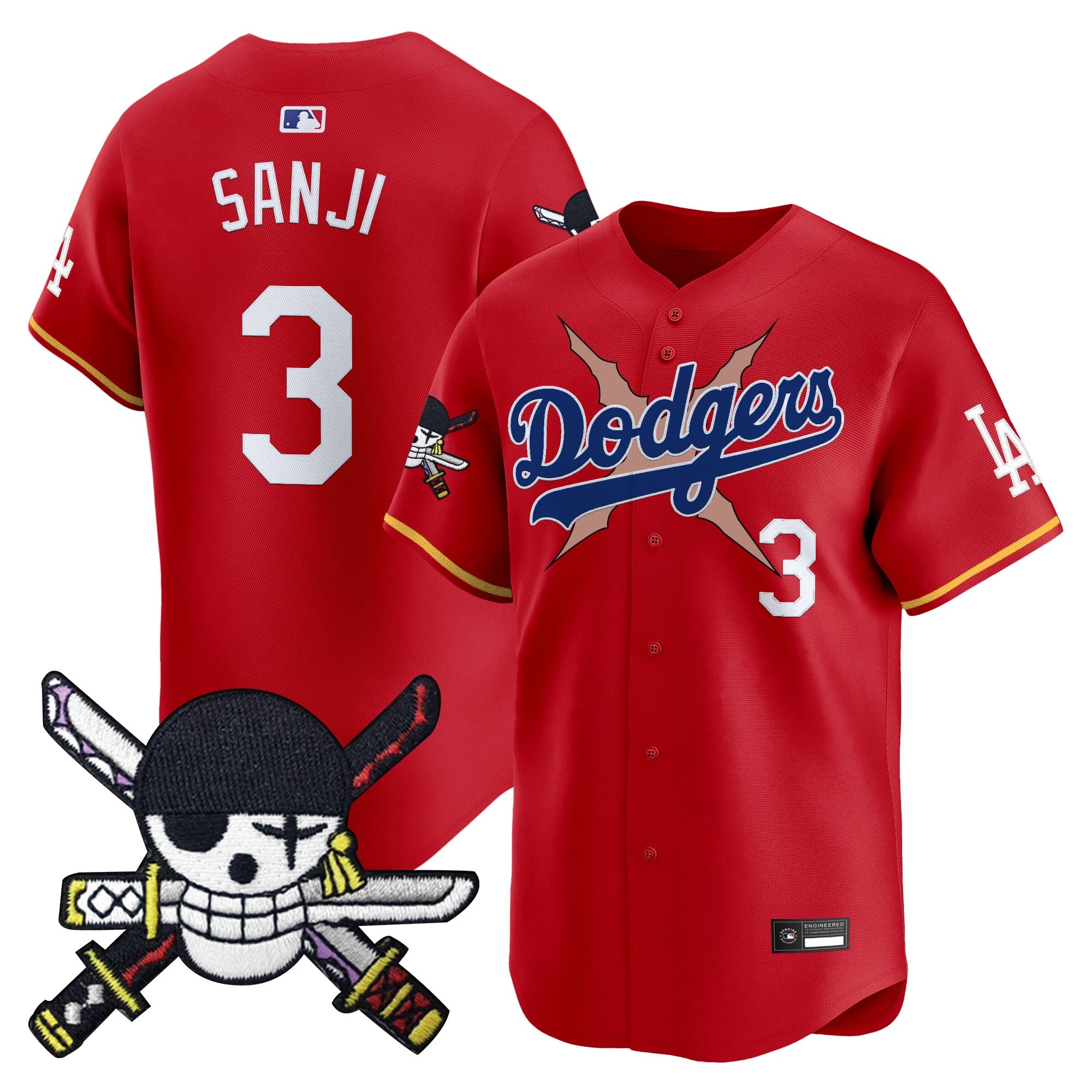 Men’s x One Piece Zoro Patch Vapor Premier Limited Jersey – Stitched