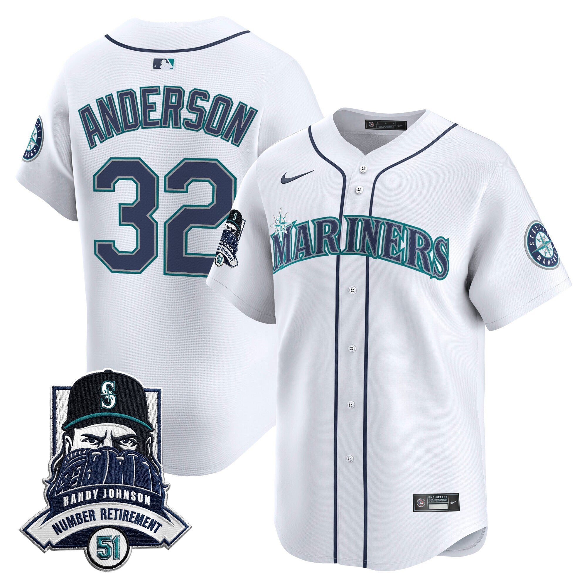 Men’s Hall-of-Famer Randy Johnson Patch Vapor Premier Limited Jersey