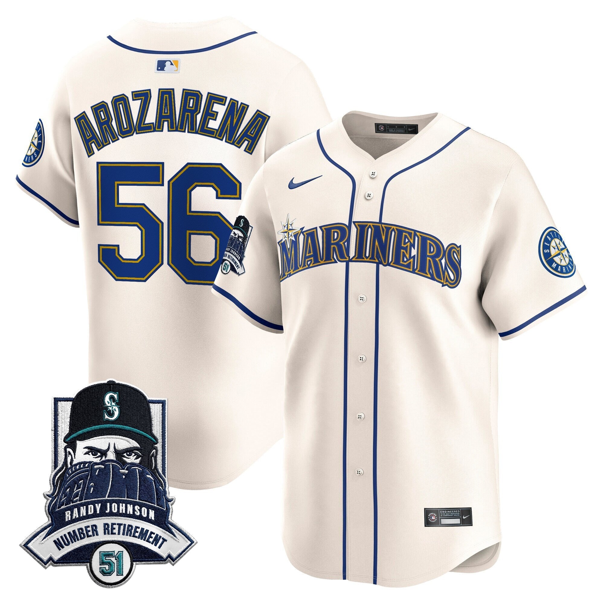 Men’s Hall-of-Famer Randy Johnson Patch Vapor Premier Limited Jersey