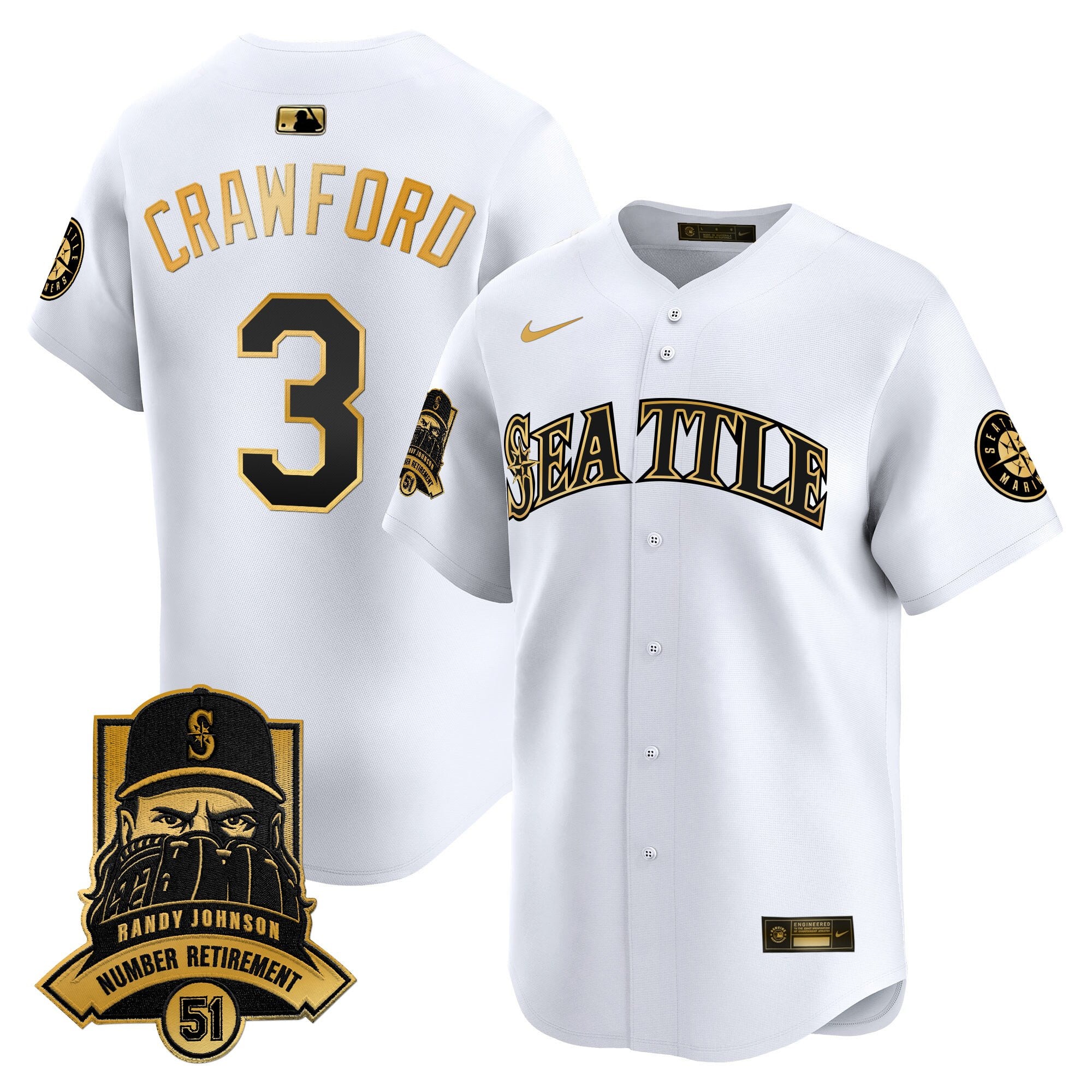 Men’s Hall-of-Famer Randy Johnson Patch Vapor Premier Limited Jersey