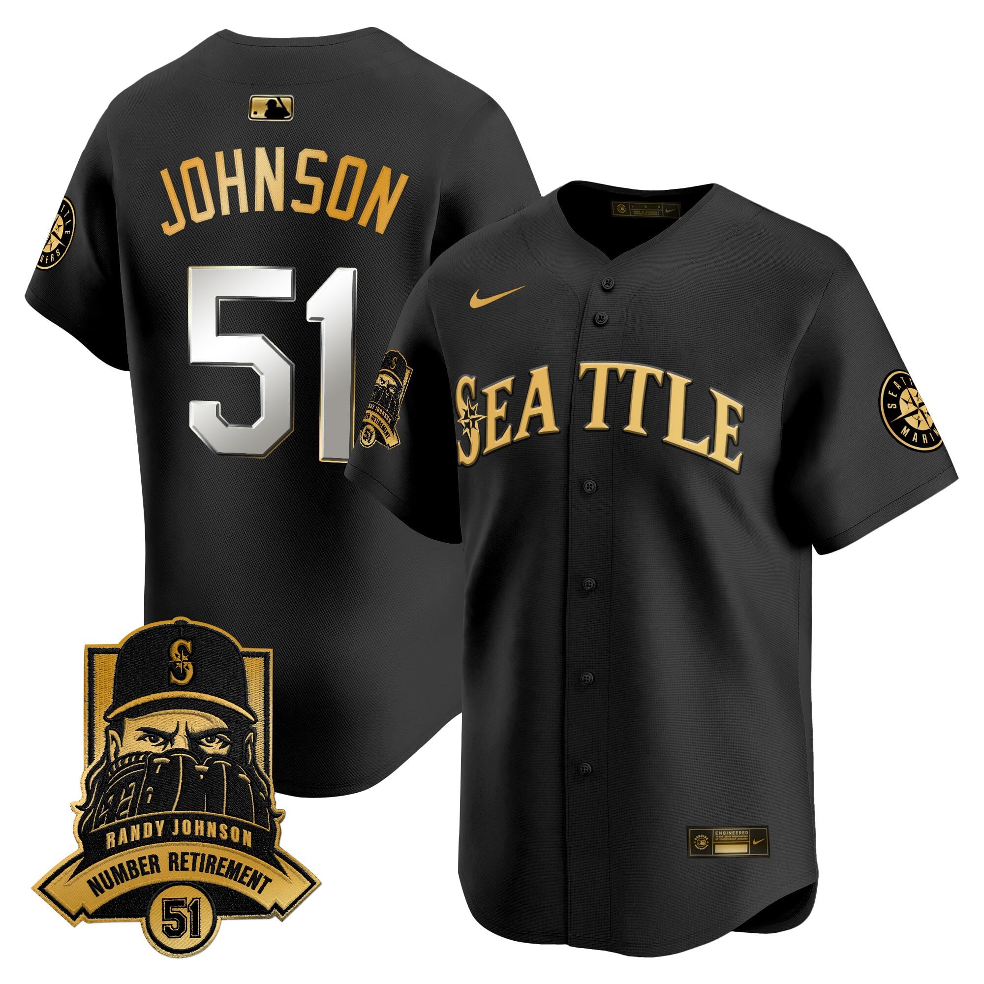 Men’s Hall-of-Famer Randy Johnson Patch Vapor Premier Limited Jersey