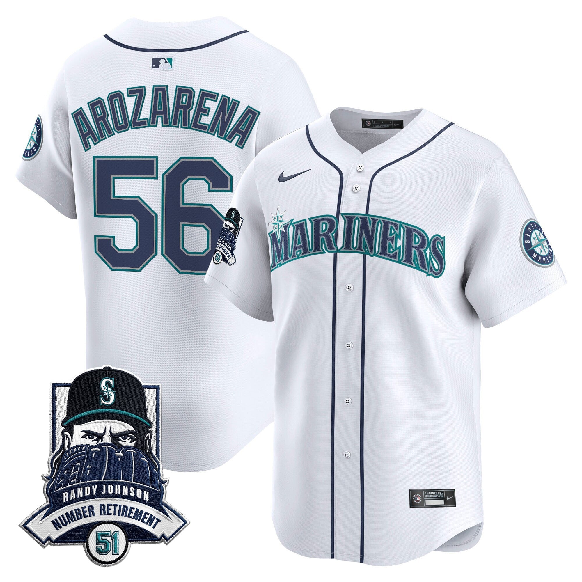 Men’s Hall-of-Famer Randy Johnson Patch Vapor Premier Limited Jersey